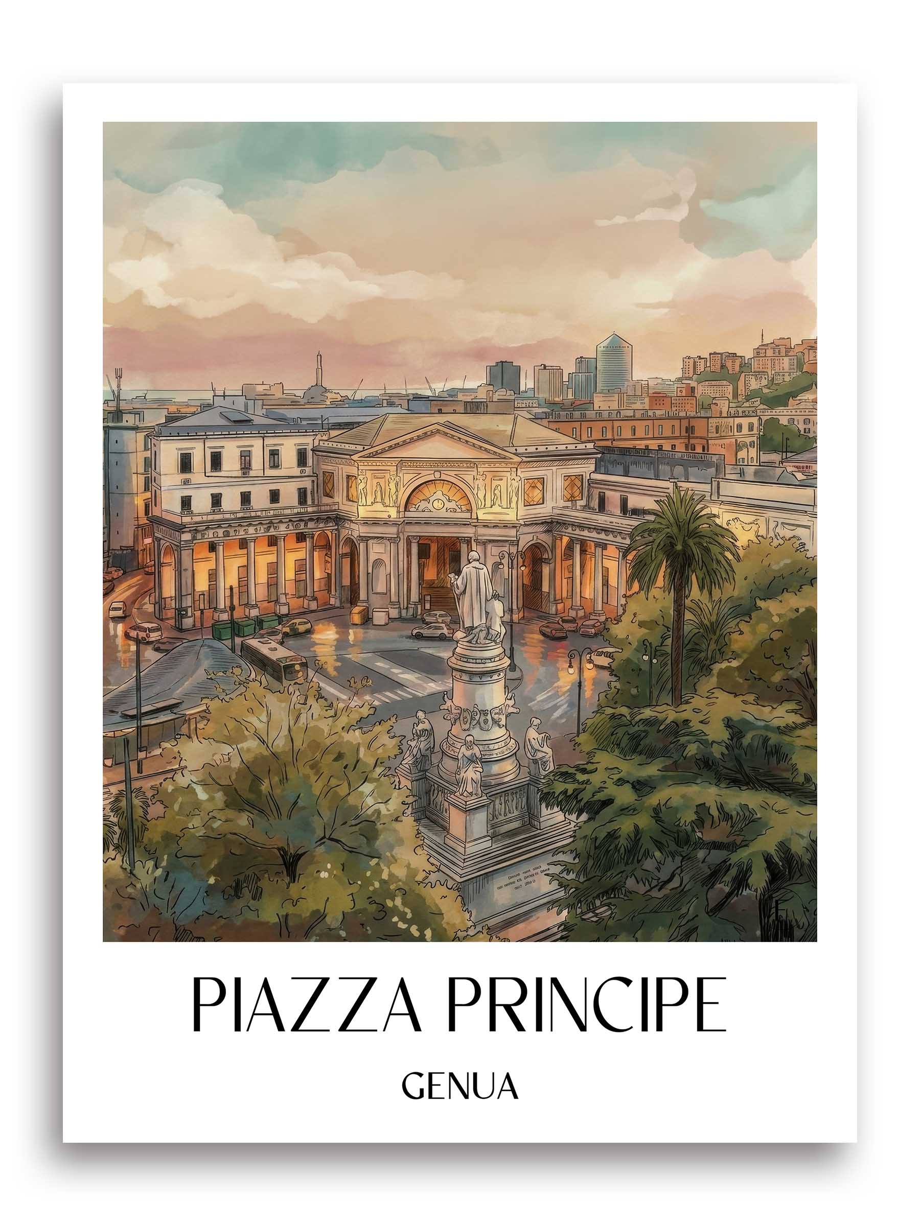 piazza-principe-genua-italien-poster-aquarell