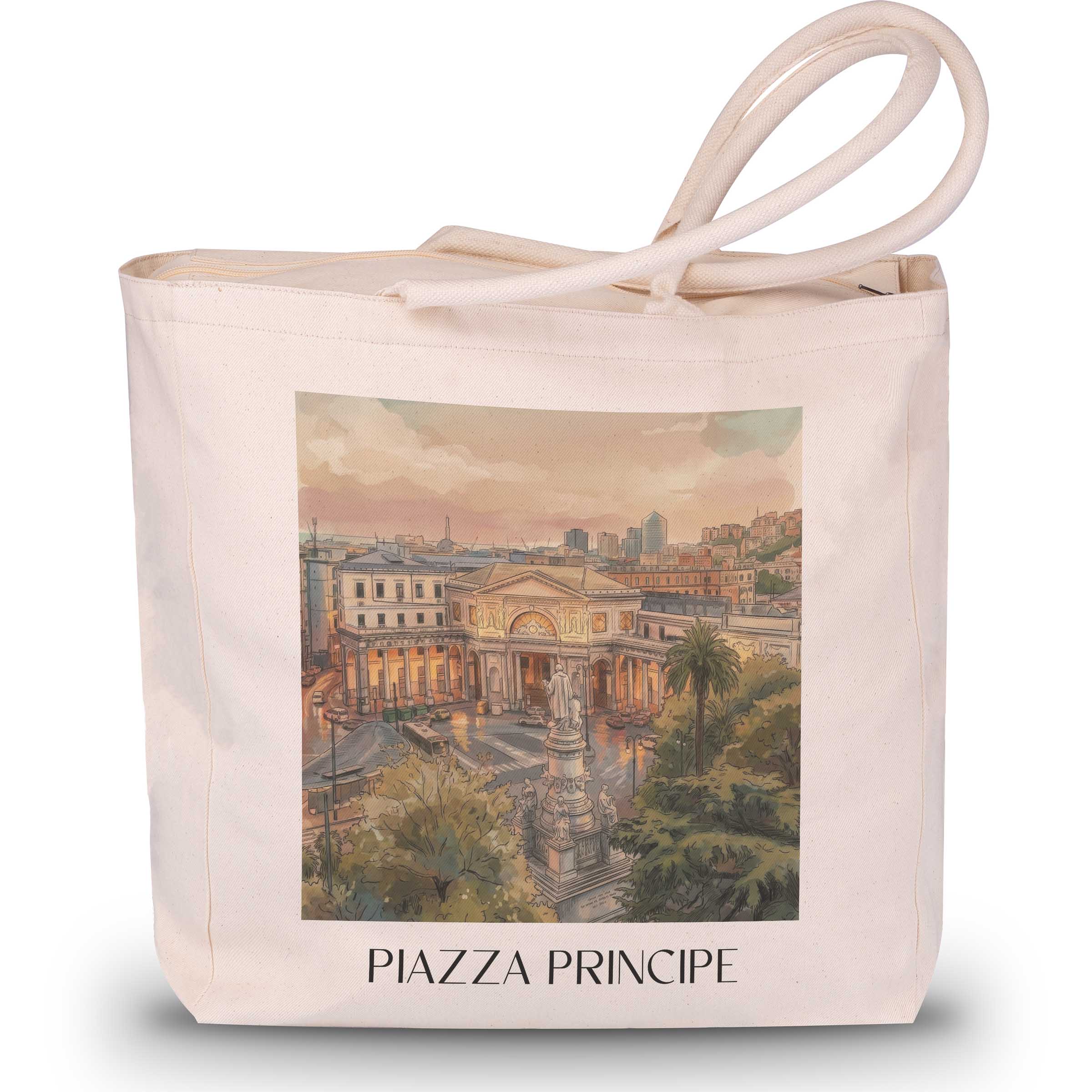 piazza-principe-genua-italien-einkaufstasche-aquarell