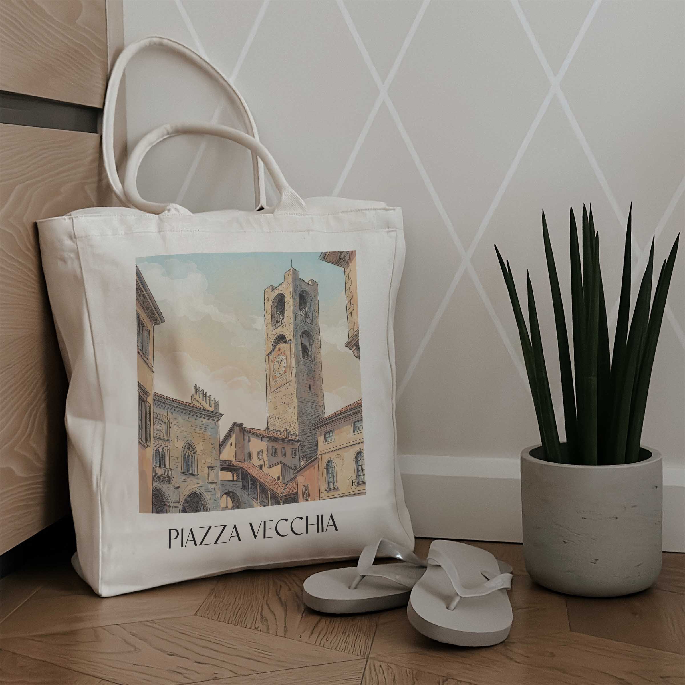 piazza-vecchia-bergamo-italien-einkaufstasche-aquarell