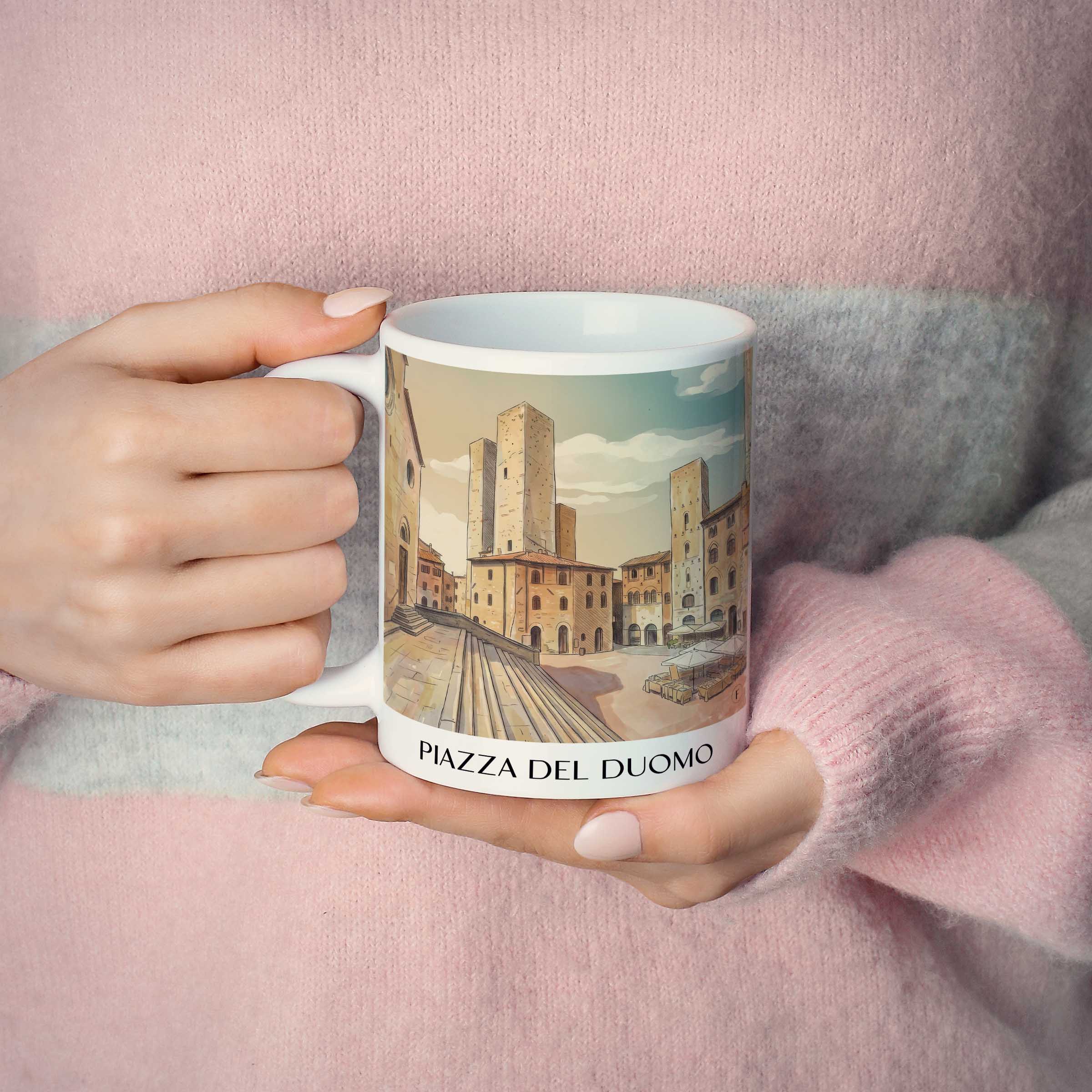 piazza-del-duomo-san-gimignano-italien-kaffeebecher-aquarell