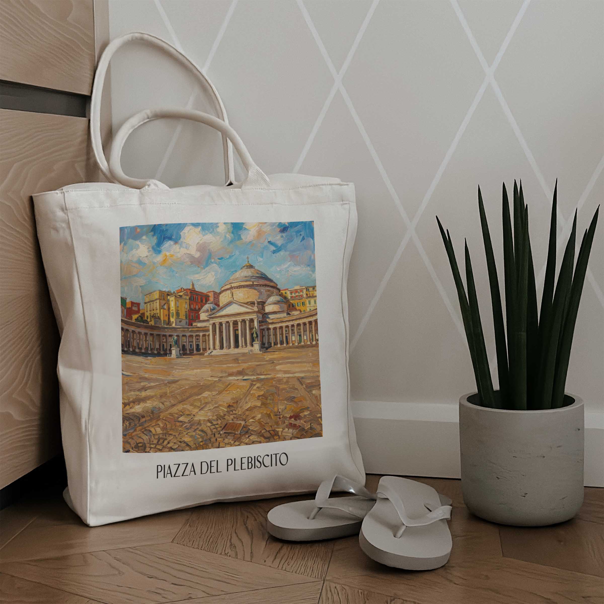 piazza-del-plebiscito-neapel-italien-einkaufstasche-oil-painting-oelgemaelde
