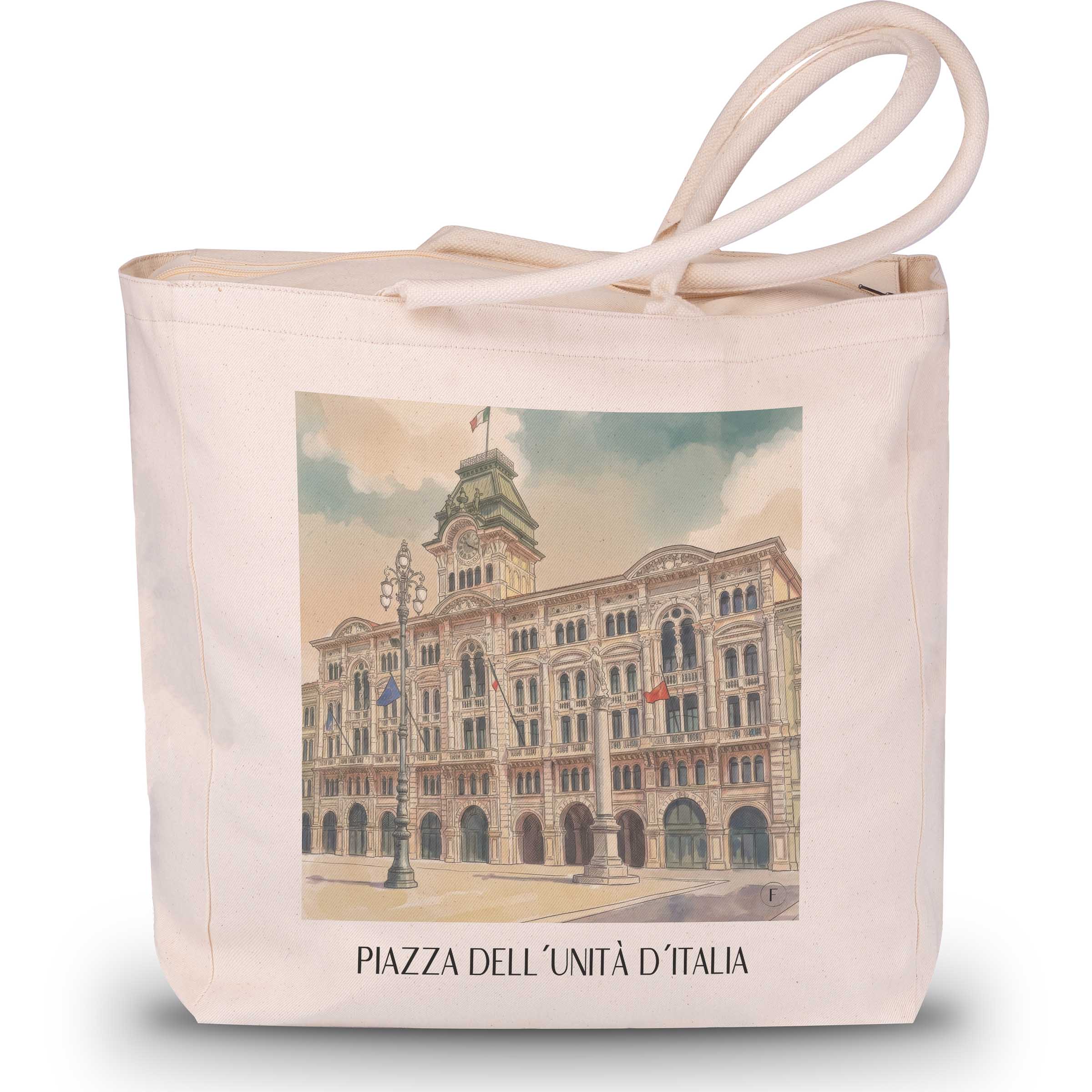piazza-dell´unità-d´italia-triest-italien-einkaufstasche-aquarell