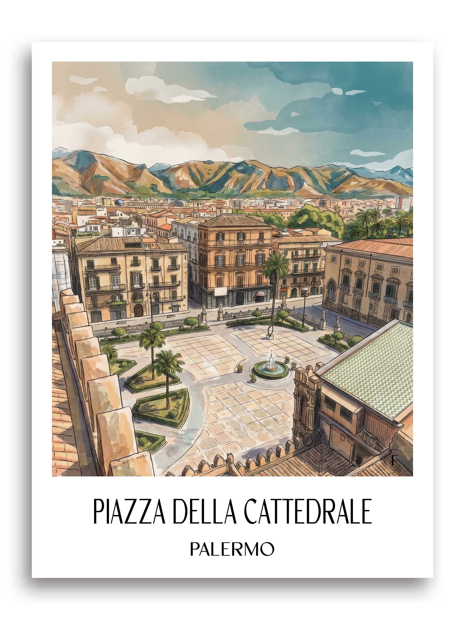 piazza-della-cattedrale-palermo-italien-poster-aquarell