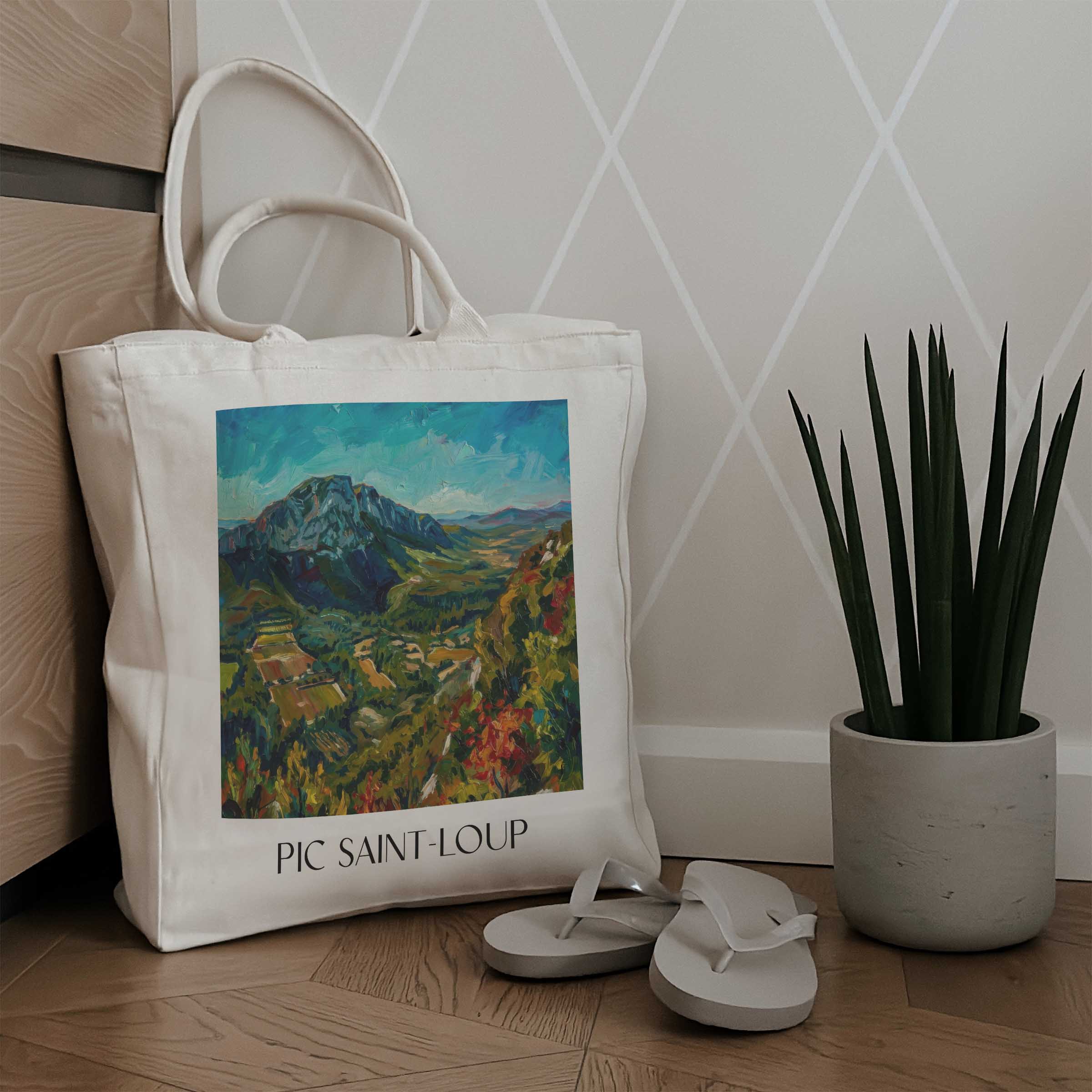 pic-saint-loup-okzitanien-frankreich-einkaufstasche-oil-painting-oelgemaelde