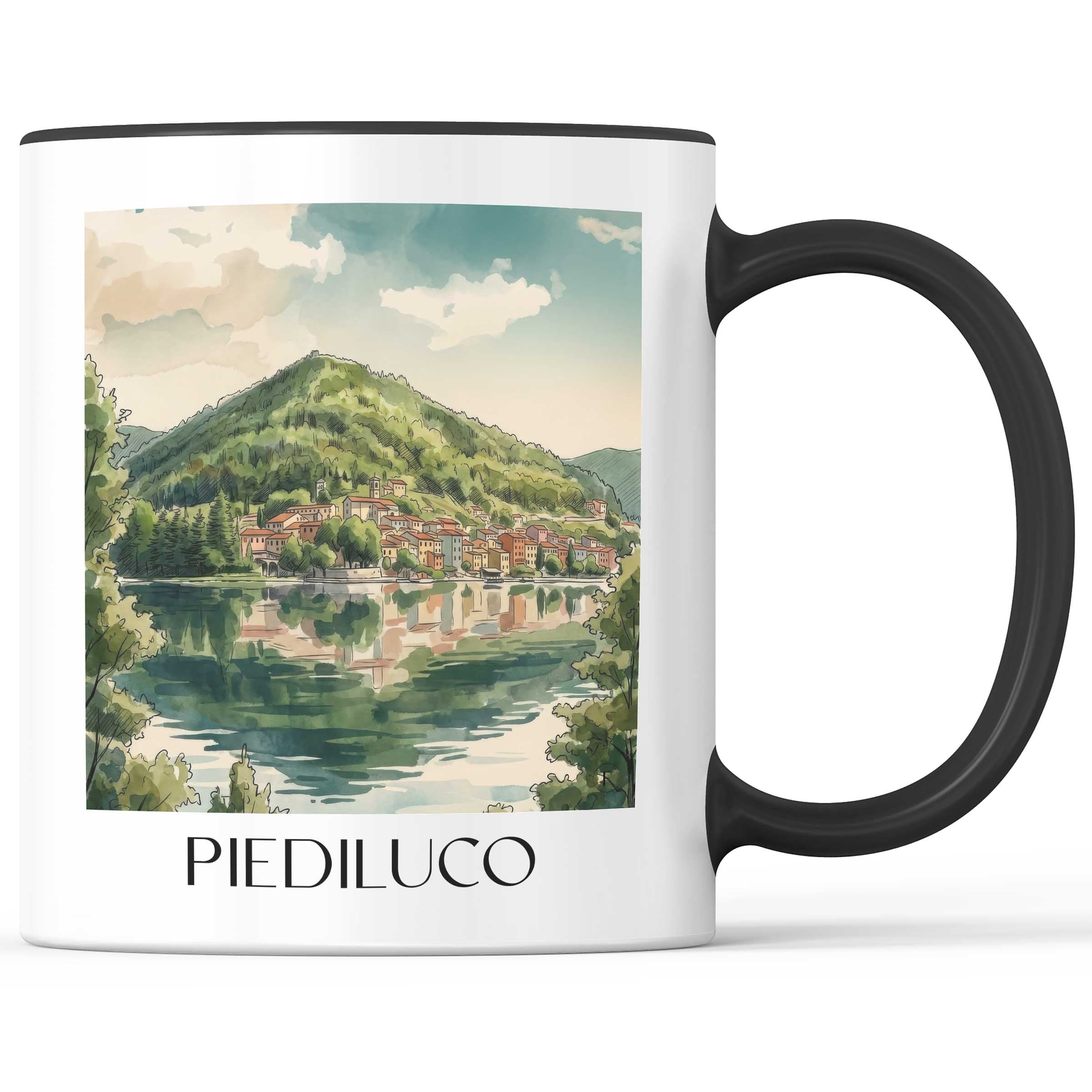 Piediluco Kaffeebecher - Umbrien - Italien Becher - Kaffeetasse im Aquarell Stil - favplace