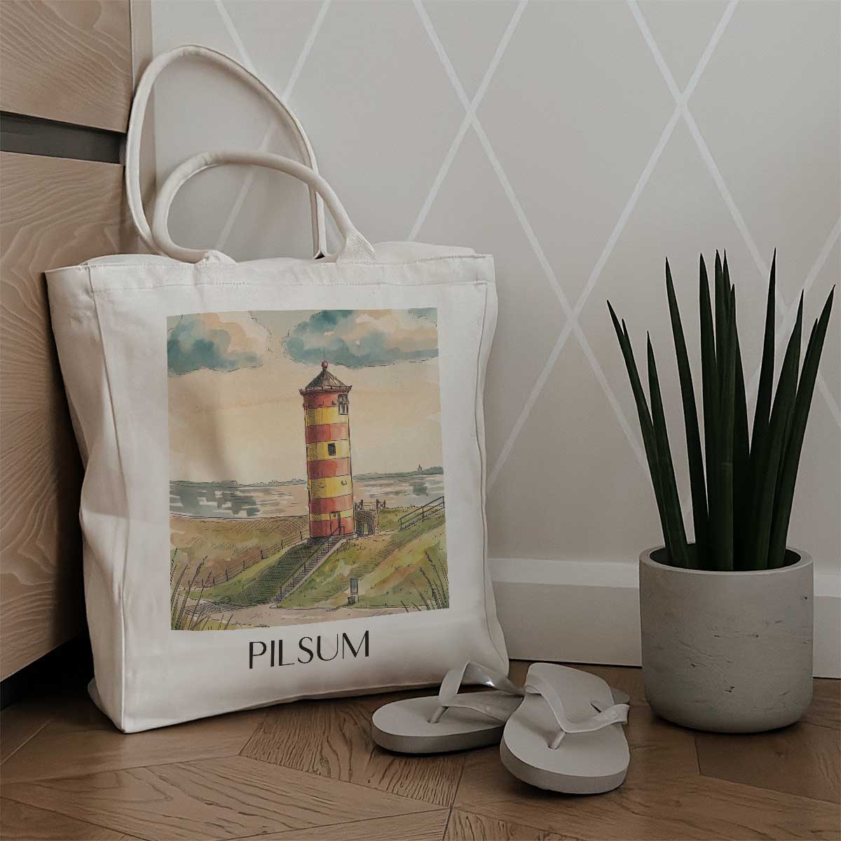 pilsum-ostfriesland-deutschland-einkaufstasche-aquarell