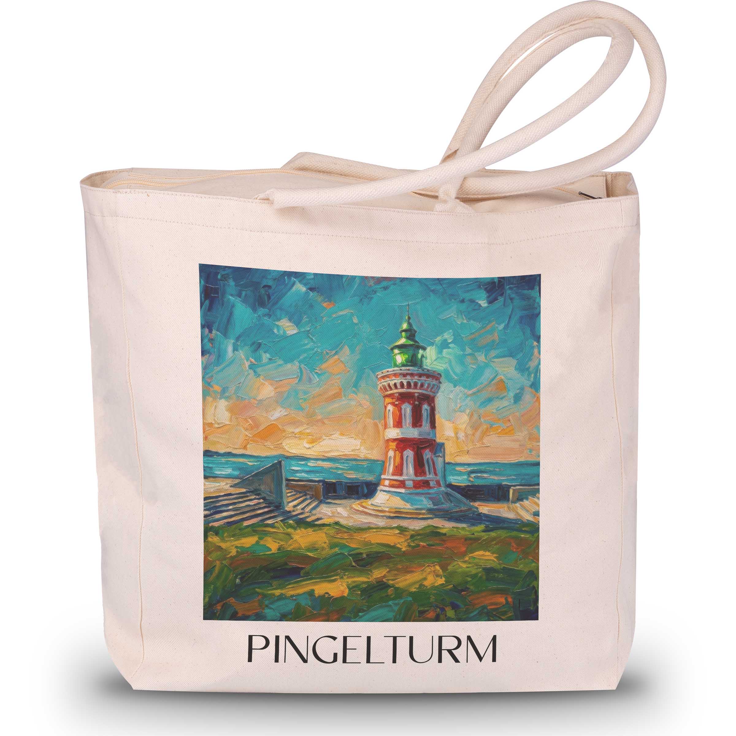 Pingelturm Shopping Tasche - Bremerhaven - Deutschland Tote Bag - Einkaufstasche im Ölgemälde Stil - favplace