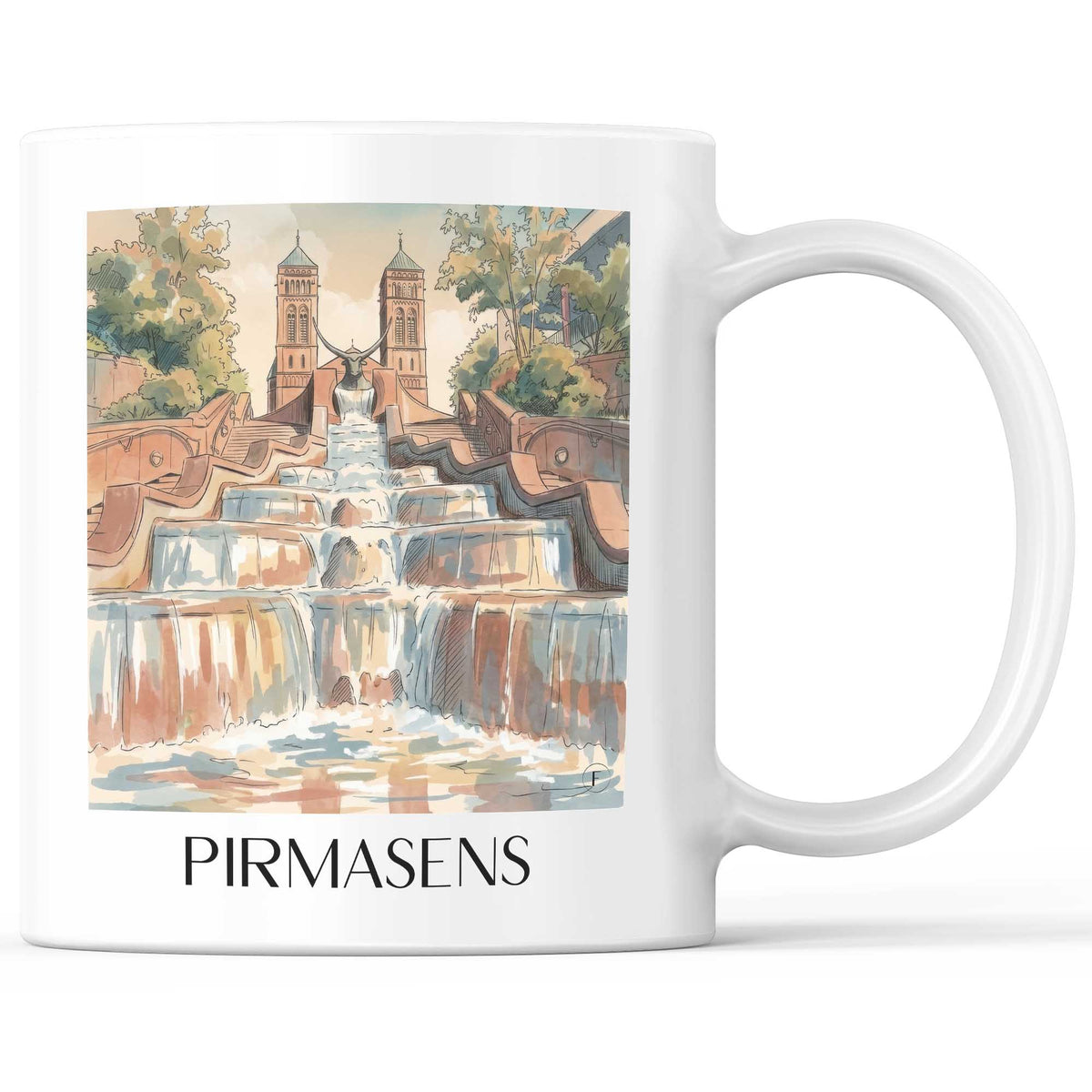 Pirmasens Kaffeebecher - Pfalz - Deutschland Becher - Kaffeetasse im Aquarell Stil - favplace