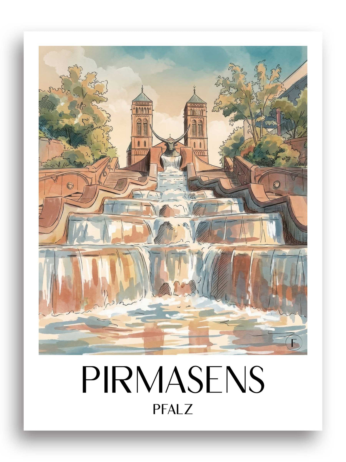 pirmasens-pfalz-deutschland-poster-aquarell