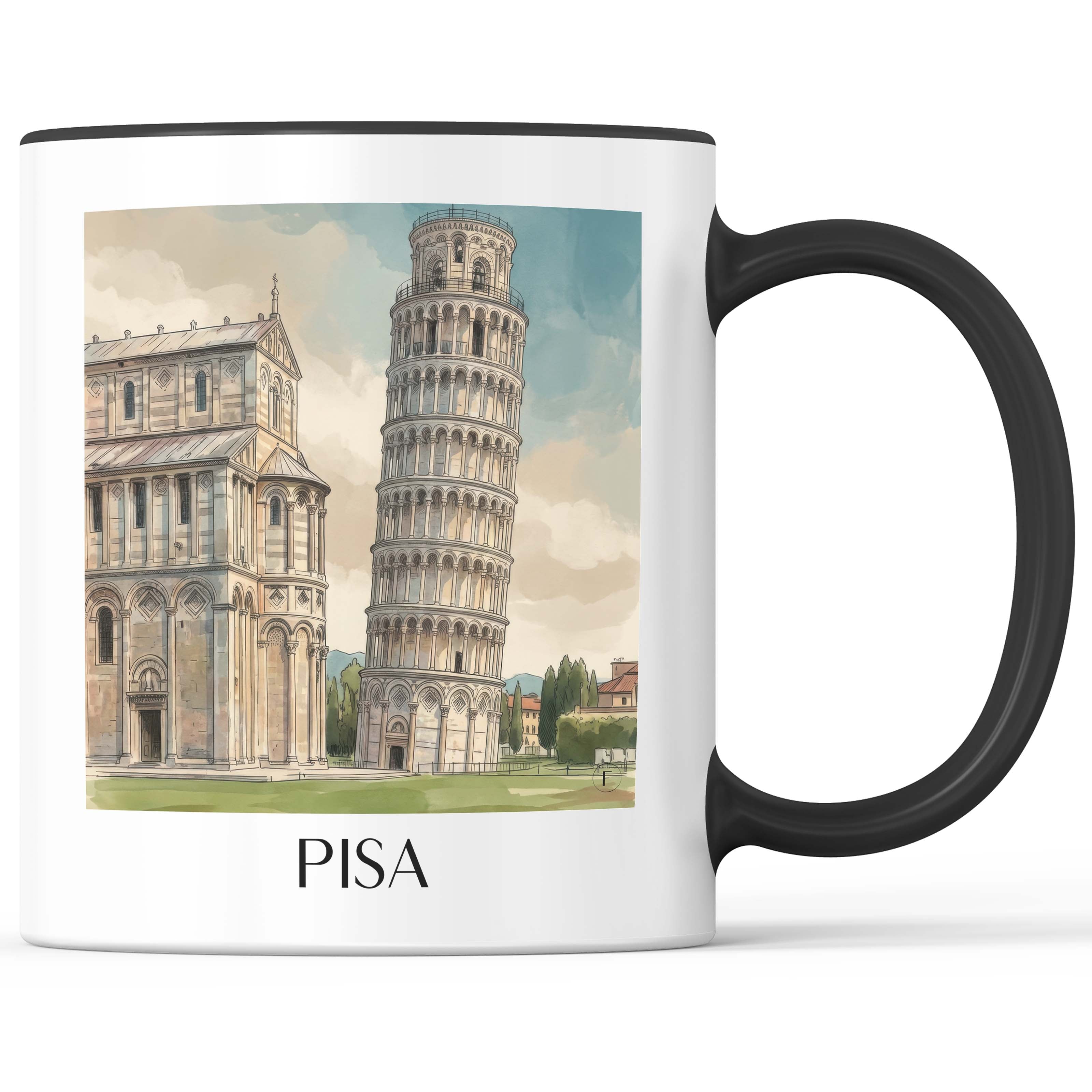 Pisa - Italien Becher - Kaffeetasse im Aquarell Stil - favplace
