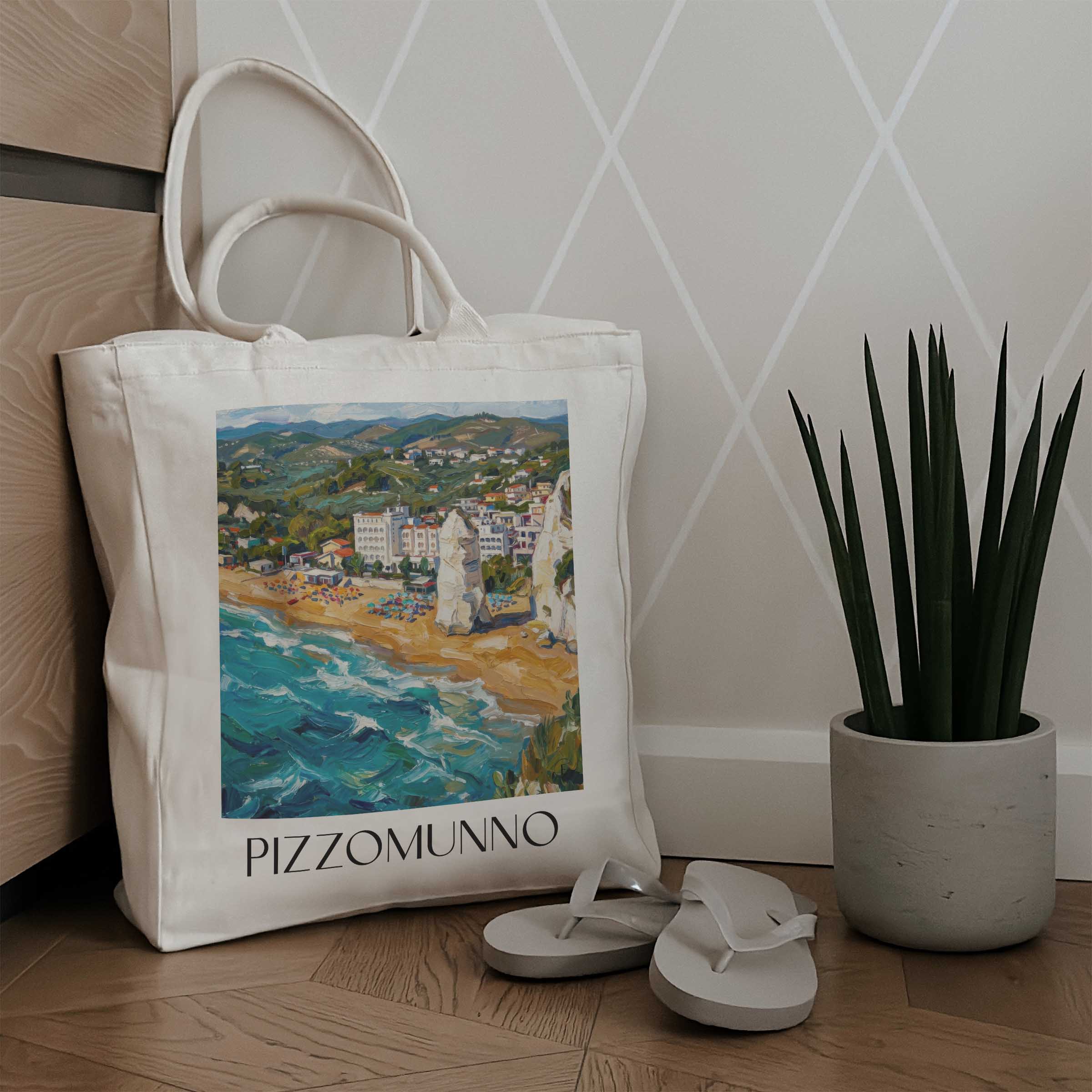 pizzomunno-vieste-italien-einkaufstasche-oil-painting-oelgemaelde