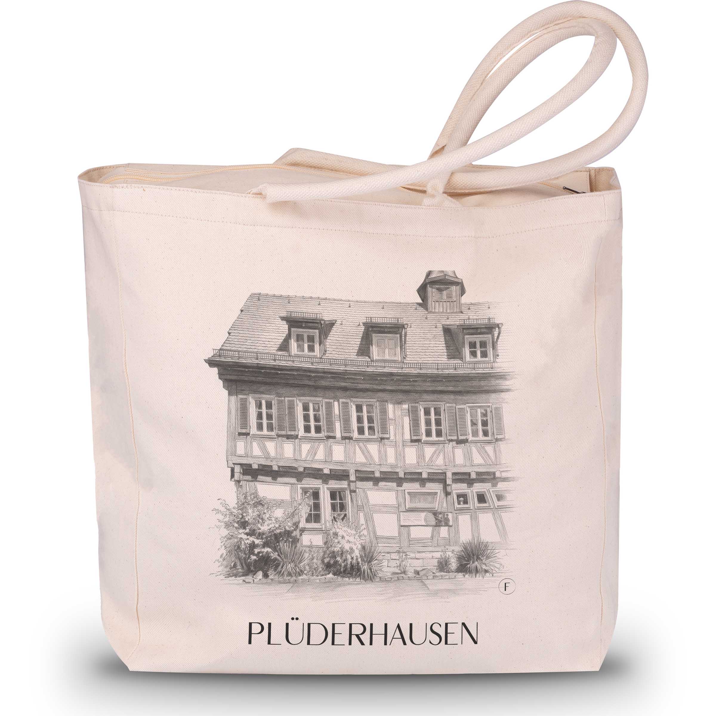 plüderhausen-deutschland-einkaufstasche-bleistift-zeichnung-drawing