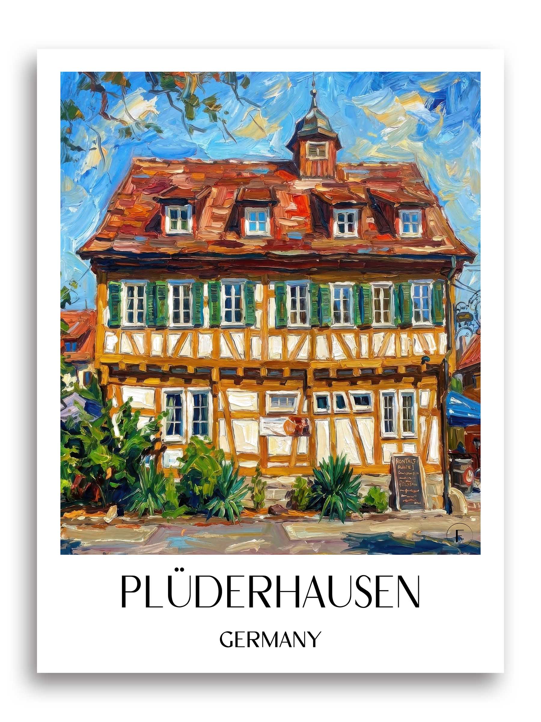 Plüderhausen Poster - - Deutschland Kunstdruck - Ölgemälde von A4 bis A1 - favplace