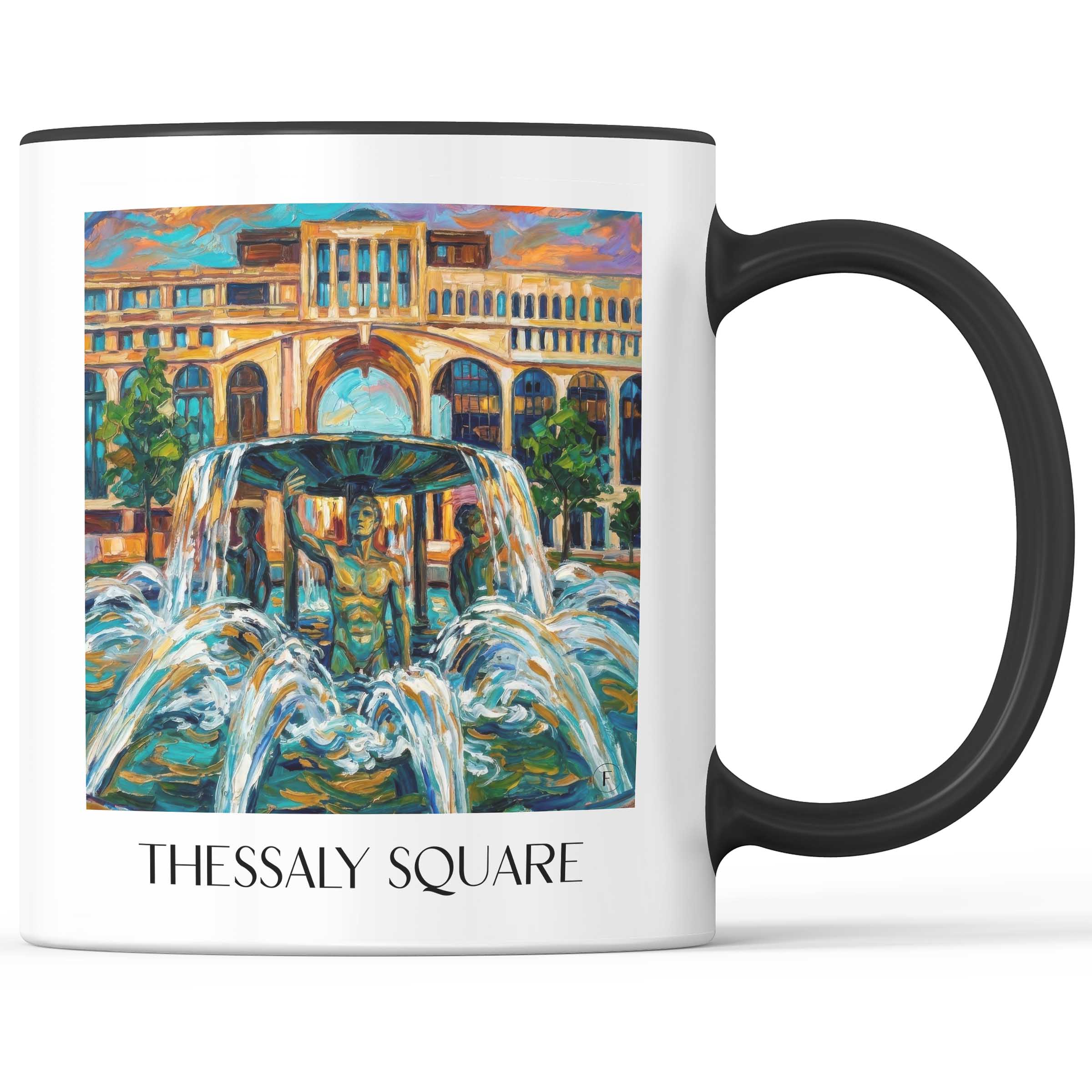 Place de Thessalie Kaffeebecher - Montpellier - Frankreich Becher - Kaffeetasse im Ölgemälde Stil - favplace