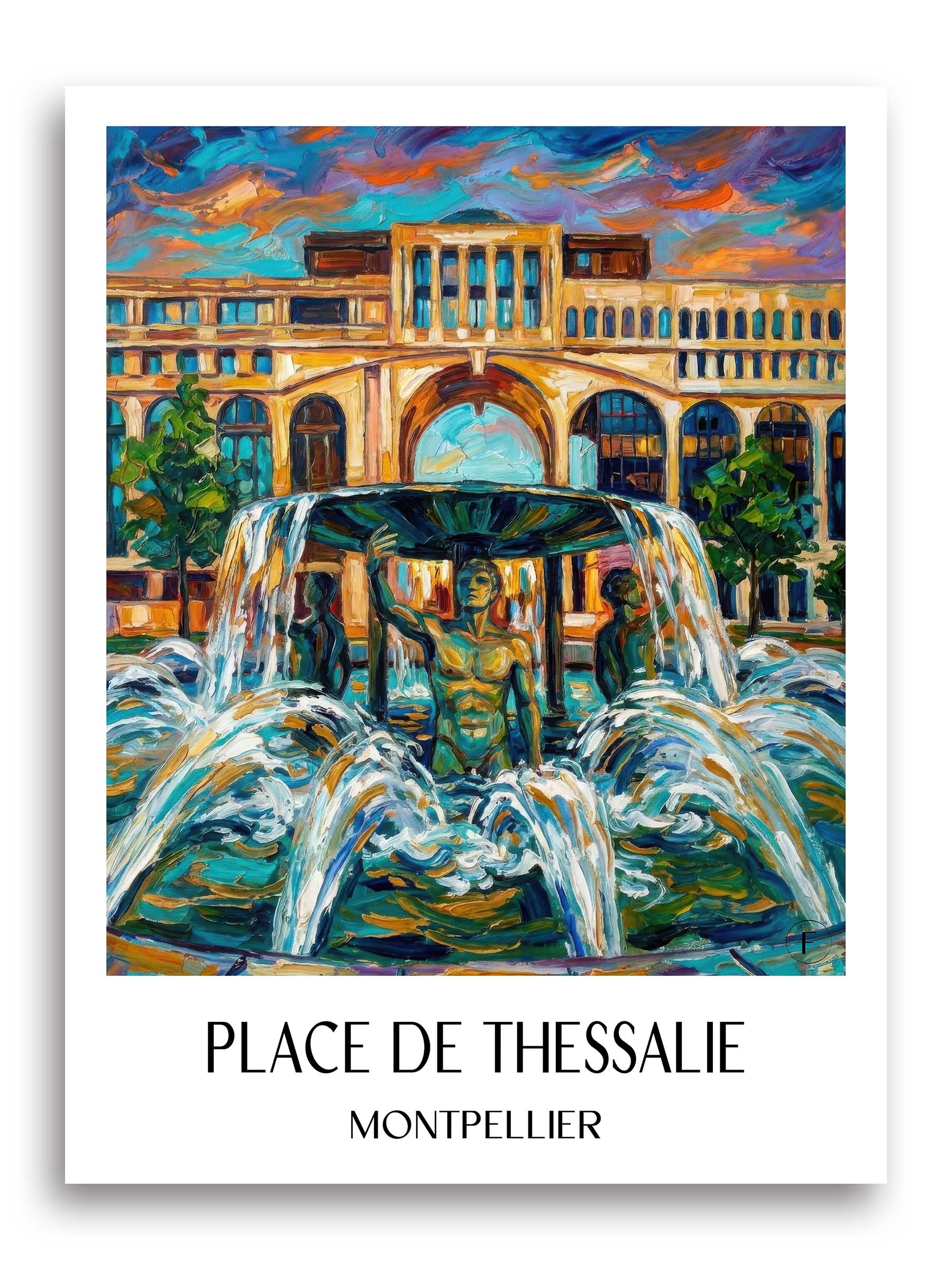 place-de-thessalie-montpellier-frankreich-poster-oil-painting-oelgemaelde