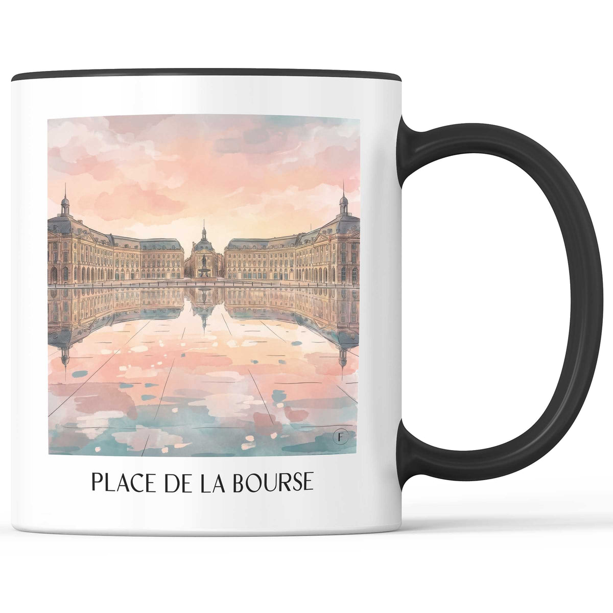 Place de la Bourse Kaffeebecher - Bordeaux - Frankreich Becher - Kaffeetasse im Aquarell Stil - favplace
