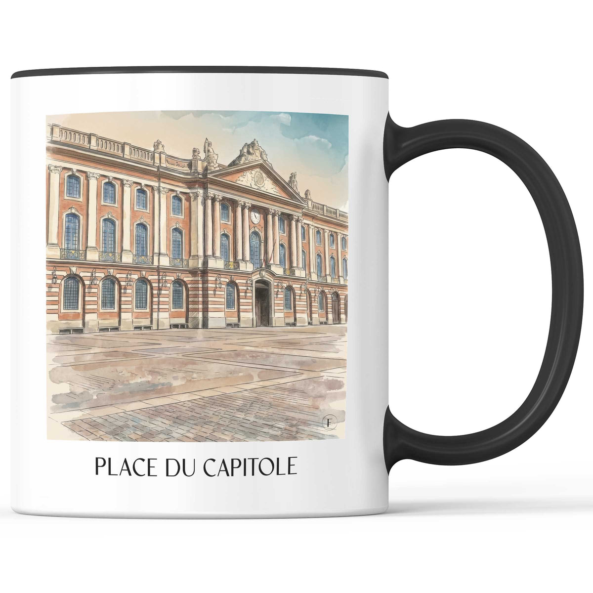 Place du Capitole Kaffeebecher - Toulouse - Frankreich Becher - Kaffeetasse im Aquarell Stil - favplace