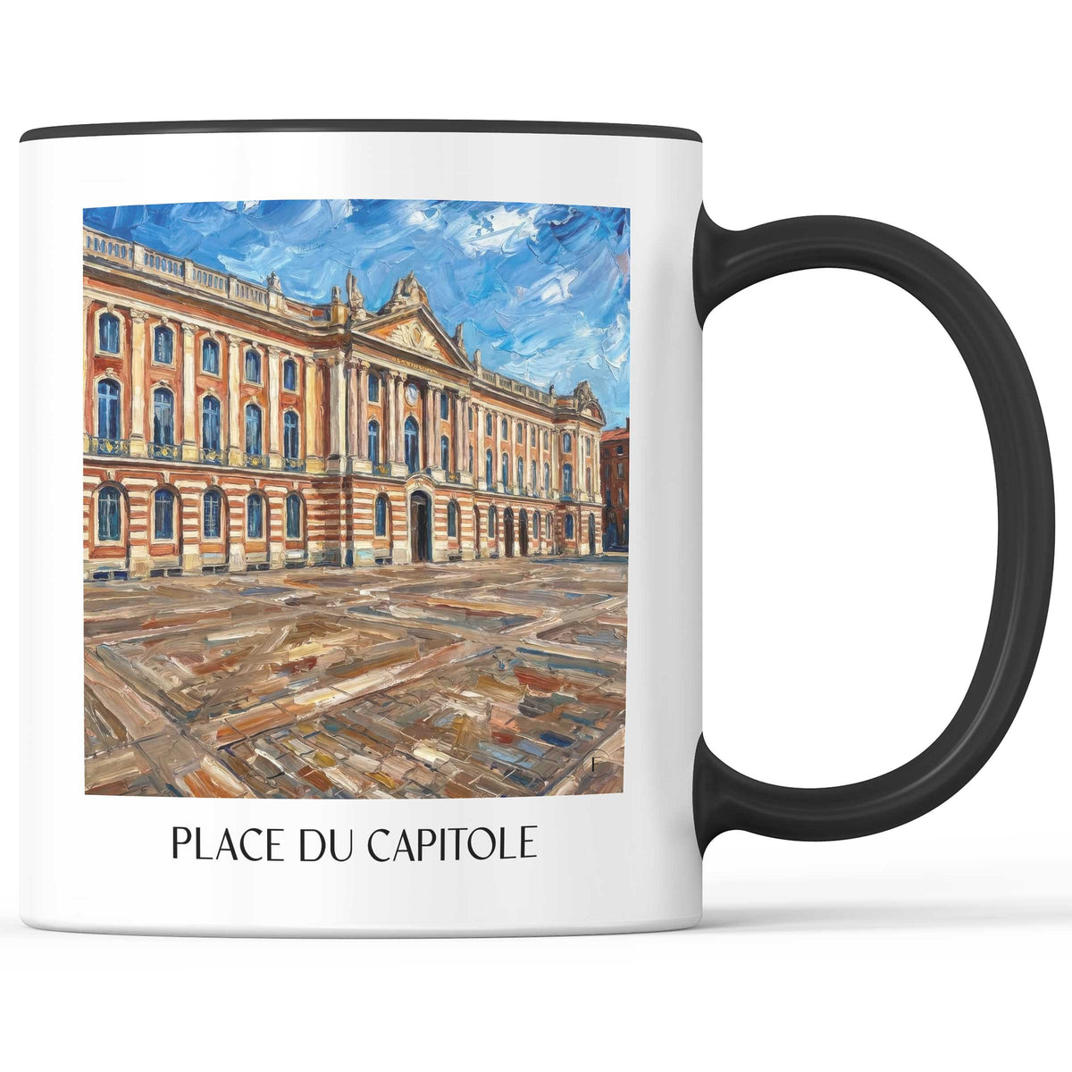 Place du Capitole Kaffeebecher - Toulouse - Frankreich Becher - Kaffeetasse im Ölgemälde Stil - favplace