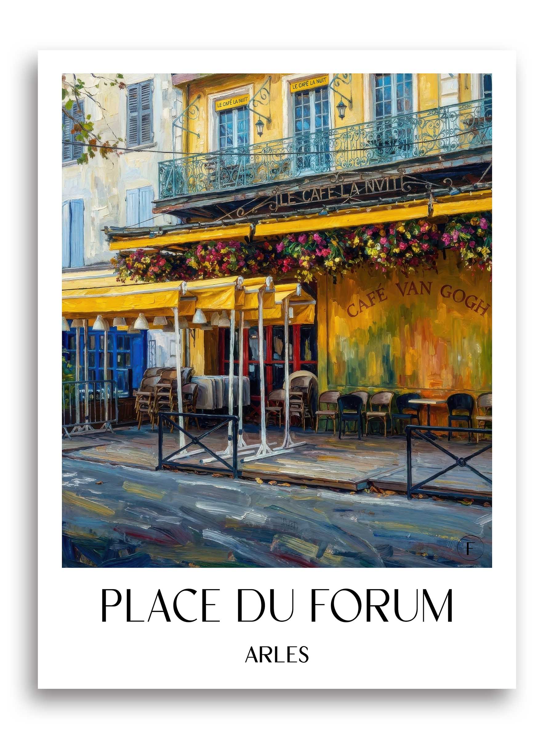 Place du Forum Poster - Arles - Frankreich Kunstdruck - Ölgemälde von A4 bis A1 - favplace