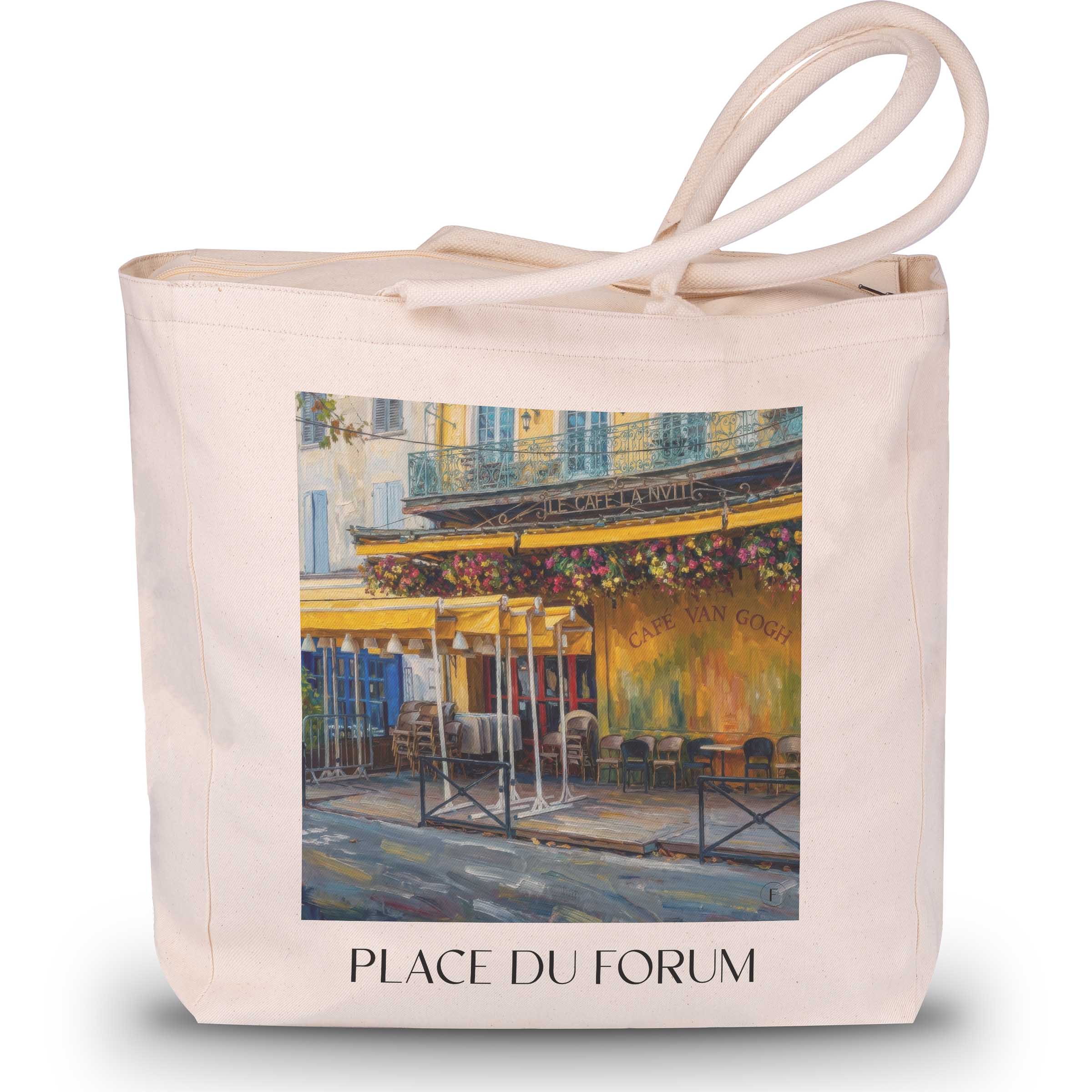 Place du Forum Shopping Tasche - Arles - Frankreich Tote Bag - Einkaufstasche im Ölgemälde Stil - favplace