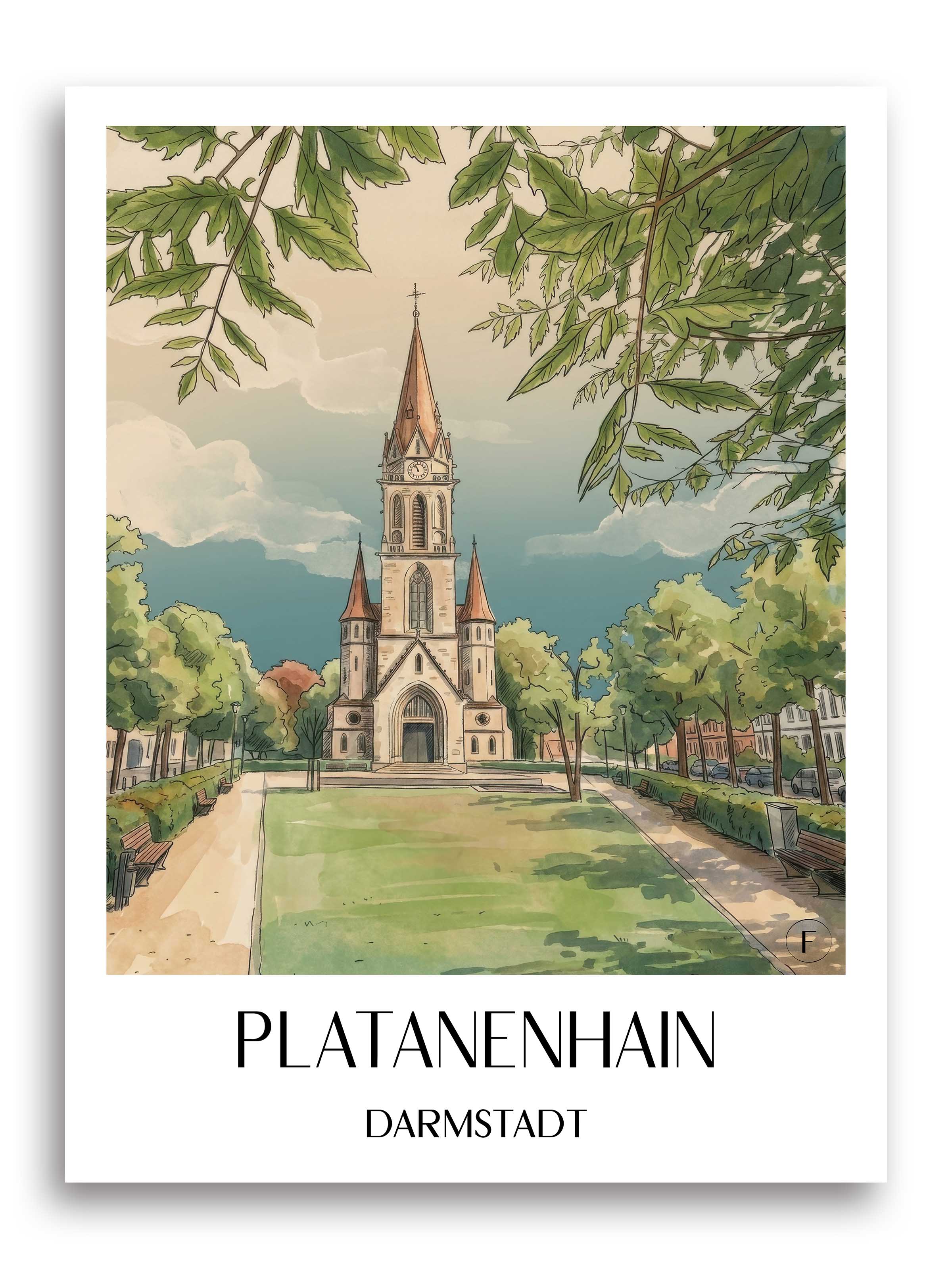 platanenhain-darmstadt-deutschland-poster-aquarell