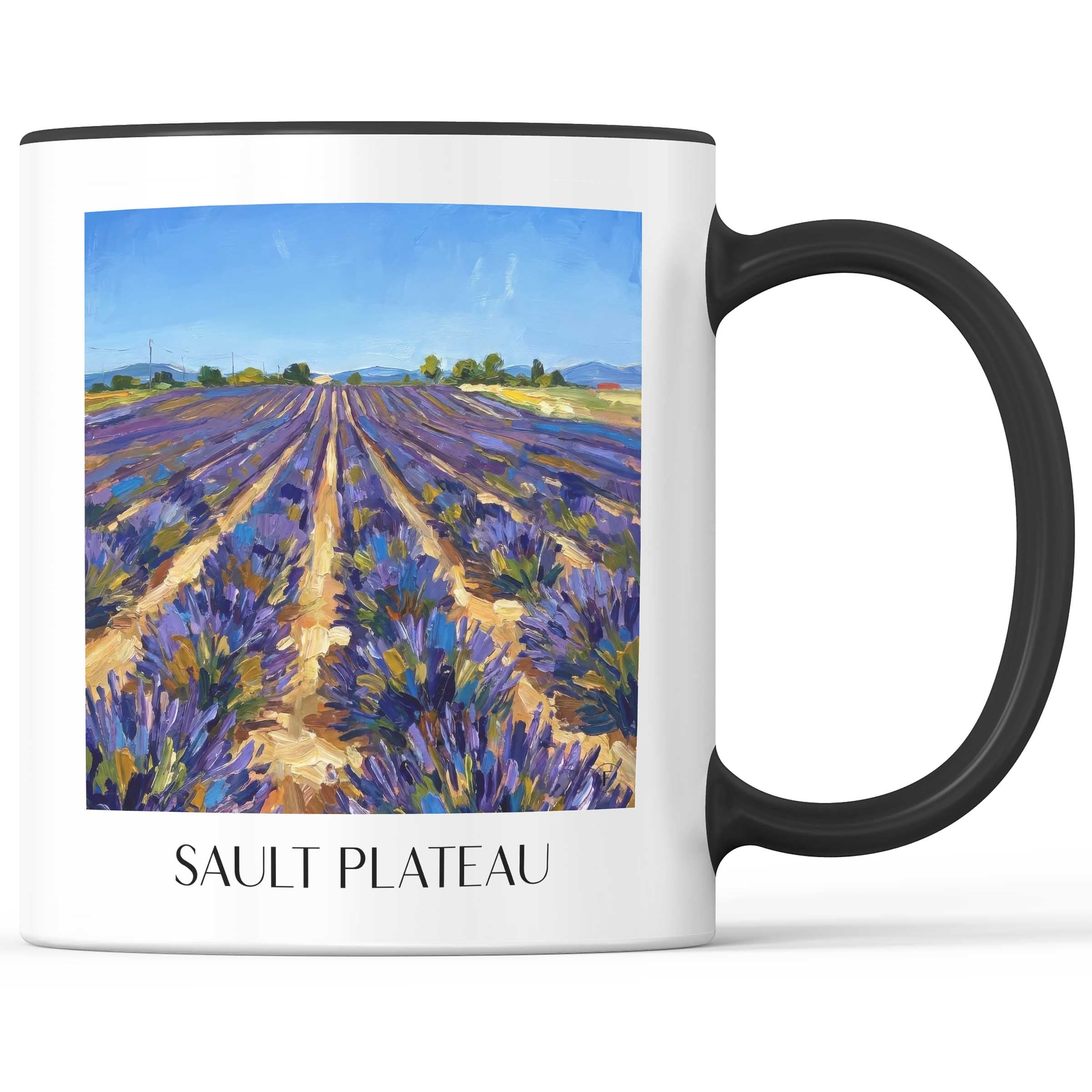Plateau de Sault Kaffeebecher - Provence - Frankreich Becher - Kaffeetasse im Ölgemälde Stil - favplace