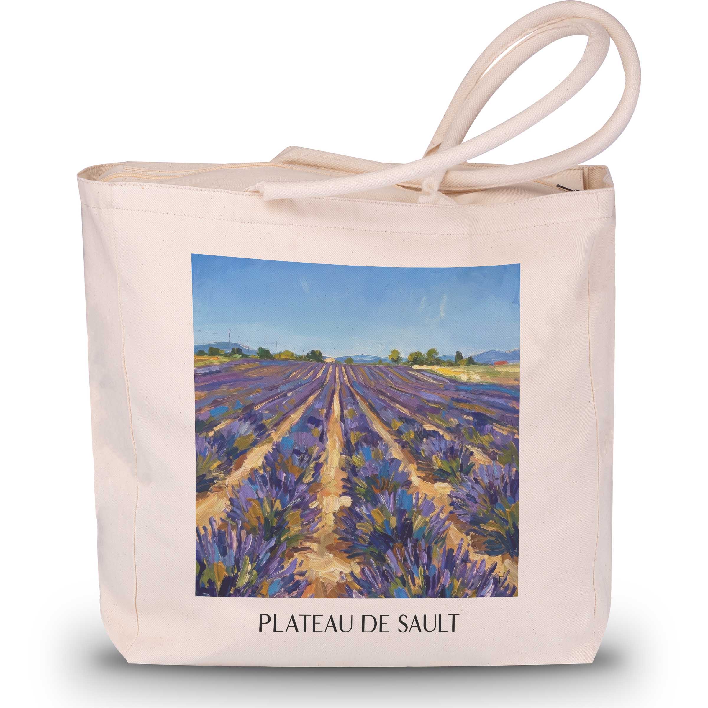 plateau-de-sault-provence-frankreich-einkaufstasche-oil-painting-oelgemaelde