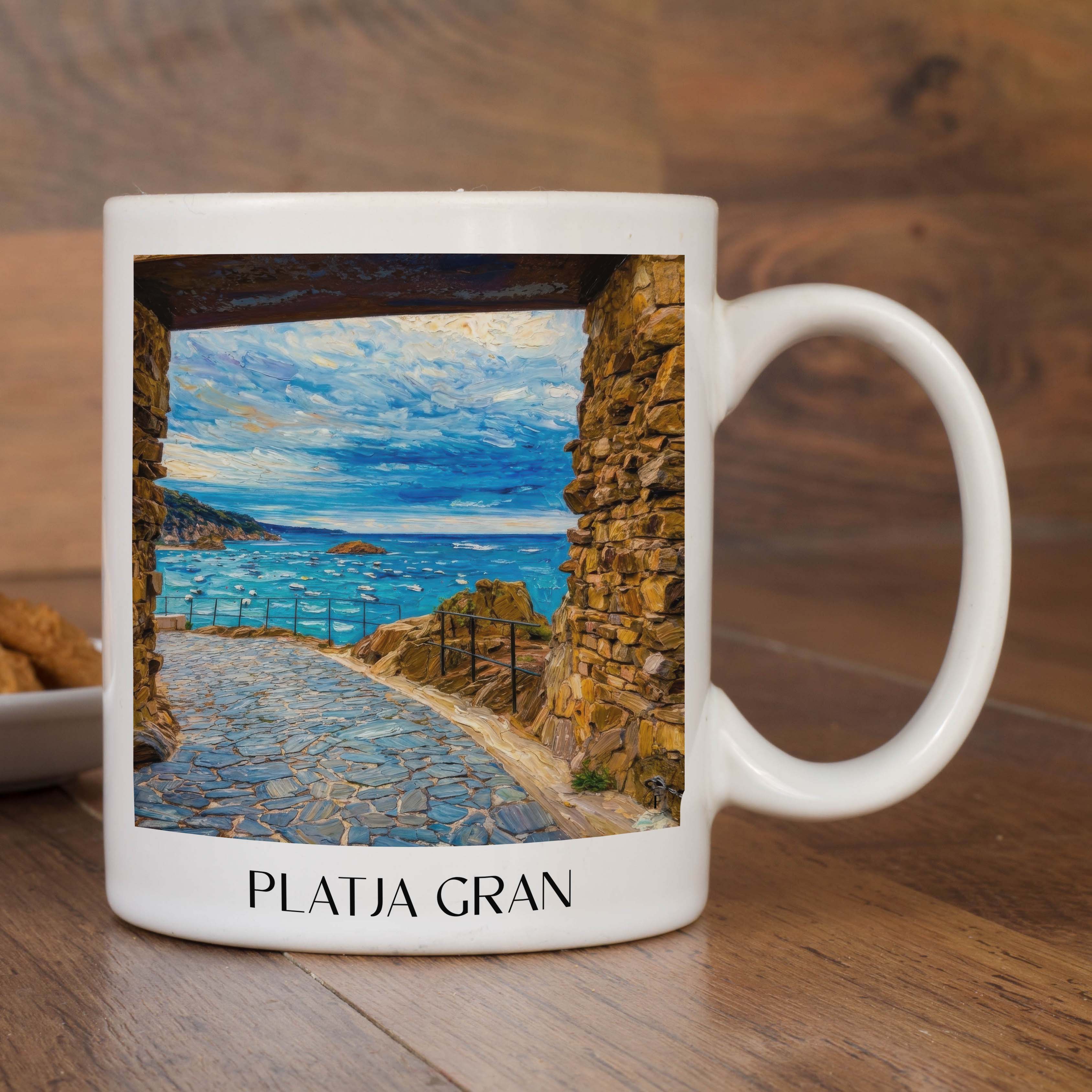 platja-gran-tossa-de-mar-spanien-kaffeebecher-oil-painting-oelgemaelde