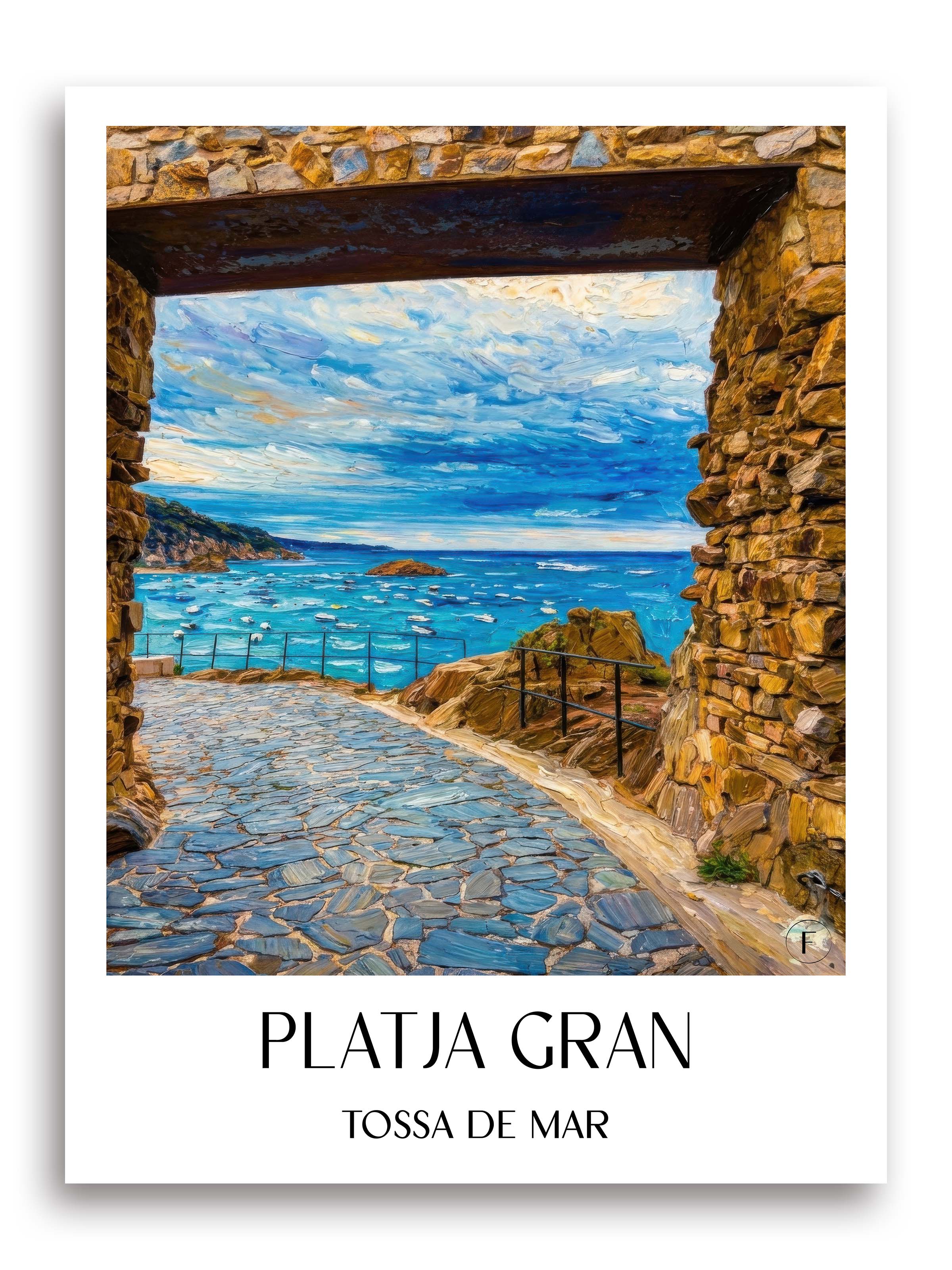platja-gran-tossa-de-mar-spanien-poster-oil-painting-oelgemaelde