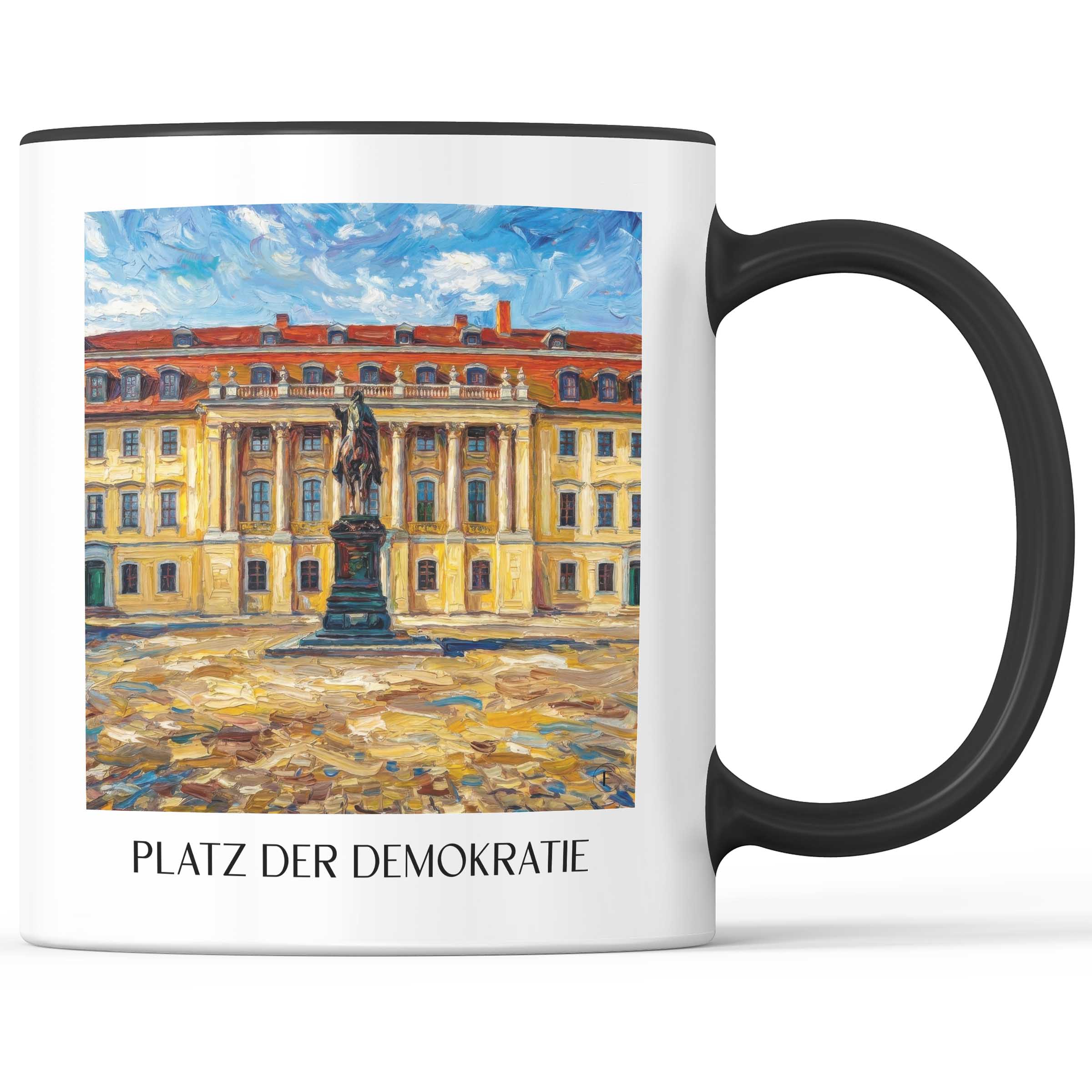 platz-der-demokratie-weimar-deutschland-kaffeebecher-oil-painting-oelgemaelde