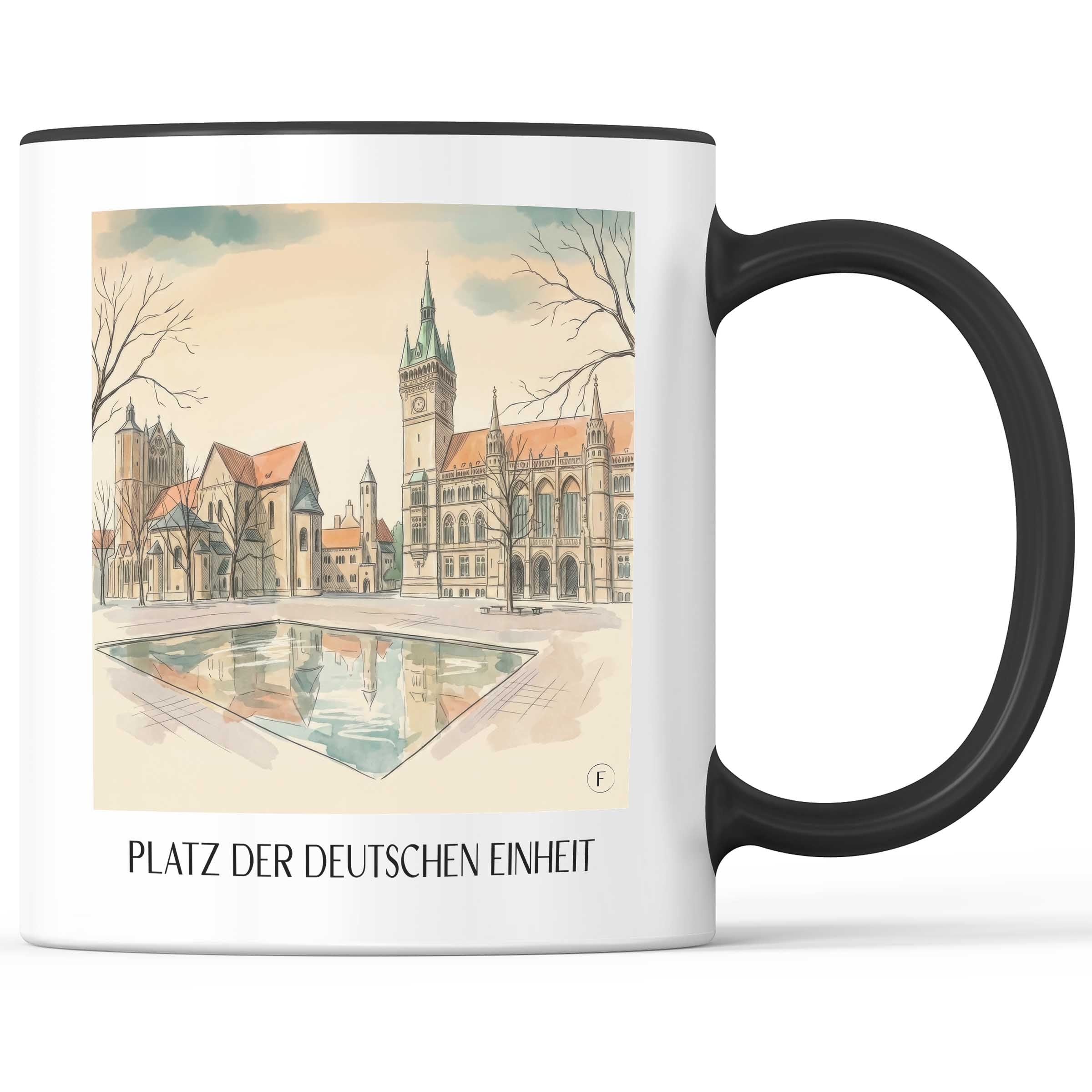 platz-der-deutschen-einheit-braunschweig-deutschland-kaffeebecher-aquarell