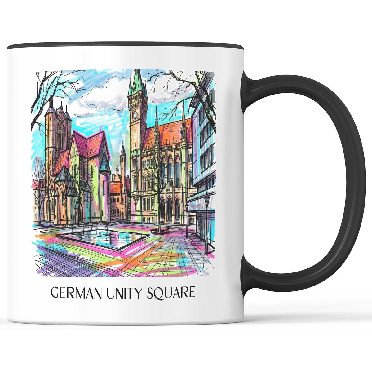 Platz der deutschen Einheit Kaffeebecher - Braunschweig - Deutschland Becher - Kaffeetasse im Tag Graffiti Stil - favplace