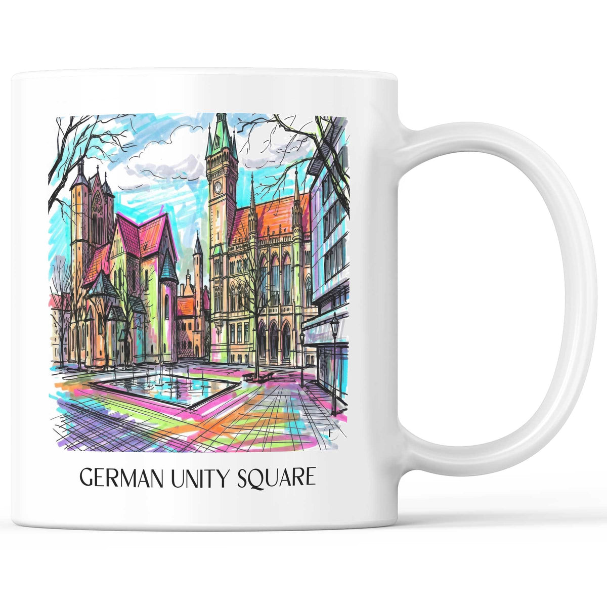 Platz der deutschen Einheit Kaffeebecher - Braunschweig - Deutschland Becher - Kaffeetasse im Tag Graffiti Stil - favplace