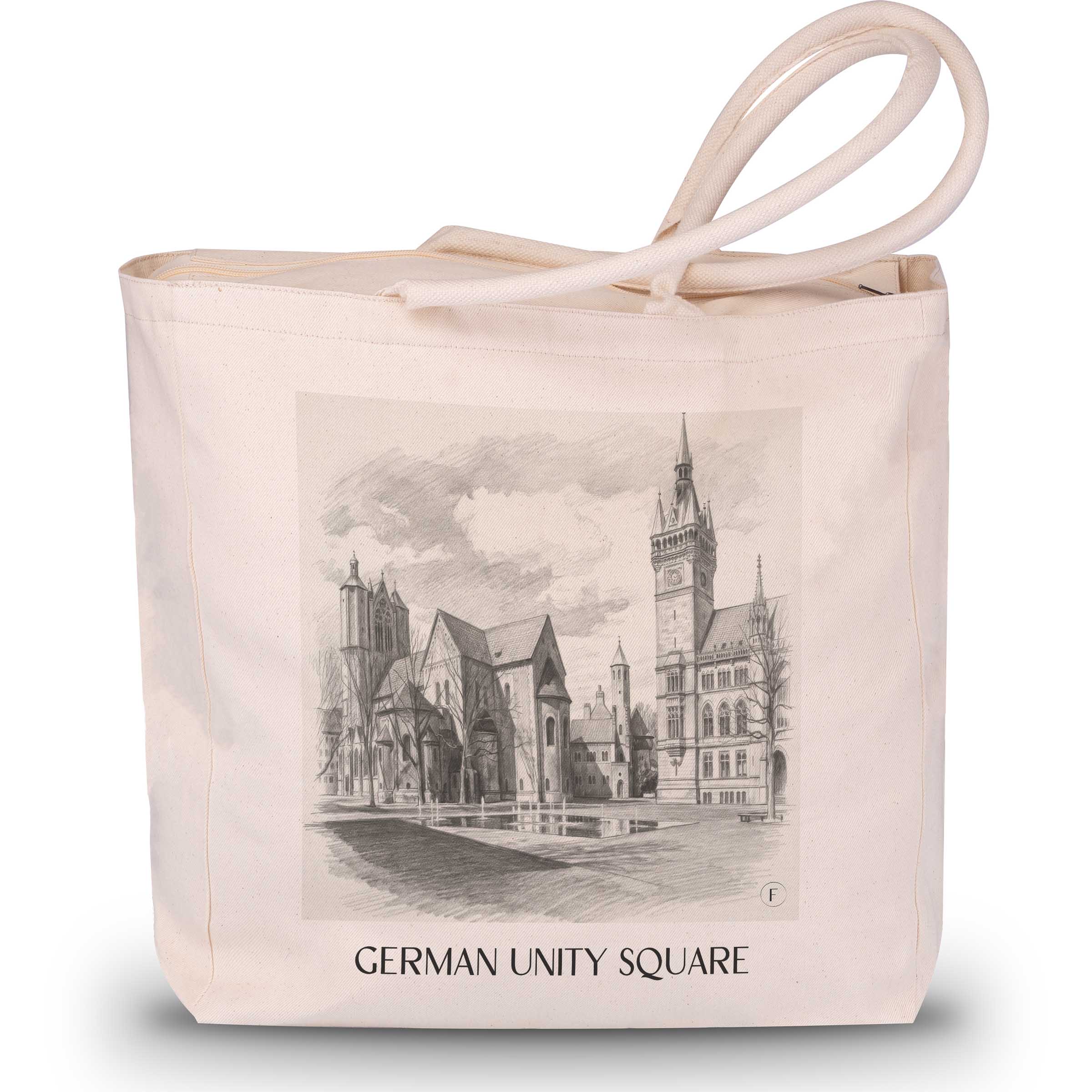 Platz der deutschen Einheit Shopping Tasche - Braunschweig - Deutschland Tote Bag - Einkaufstasche im Zeichnung Stil