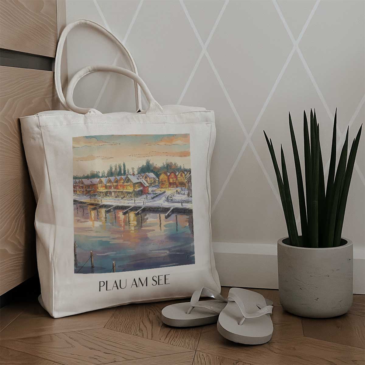 plau-am-see-mecklenburgische-seenplatte-deutschland-einkaufstasche-aquarell