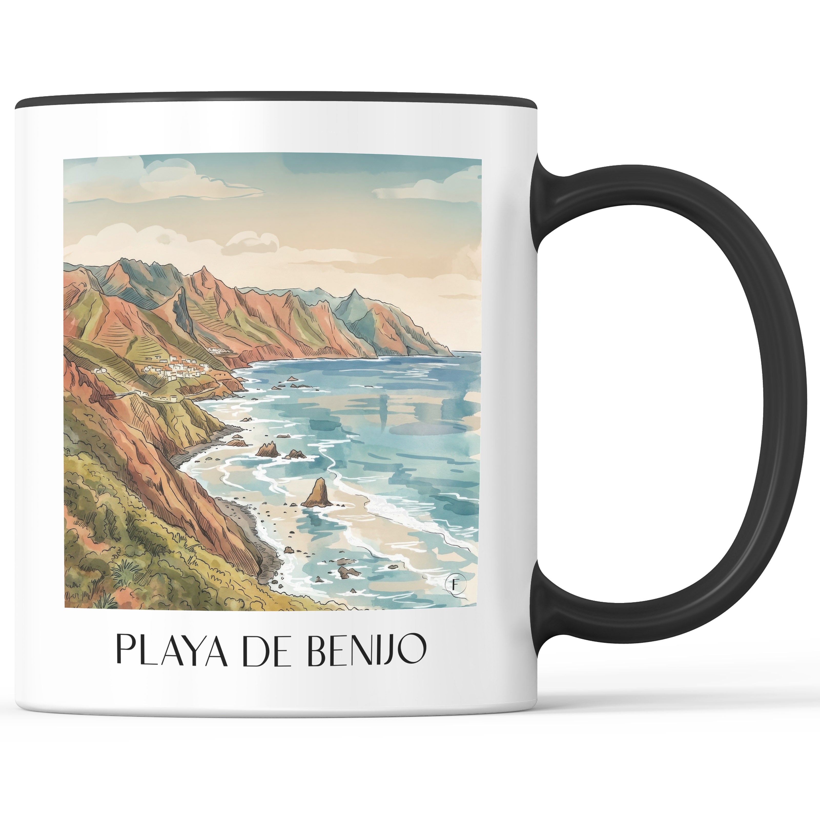 playa-de-benijo-teneriffa-spanien-kaffeebecher-aquarell