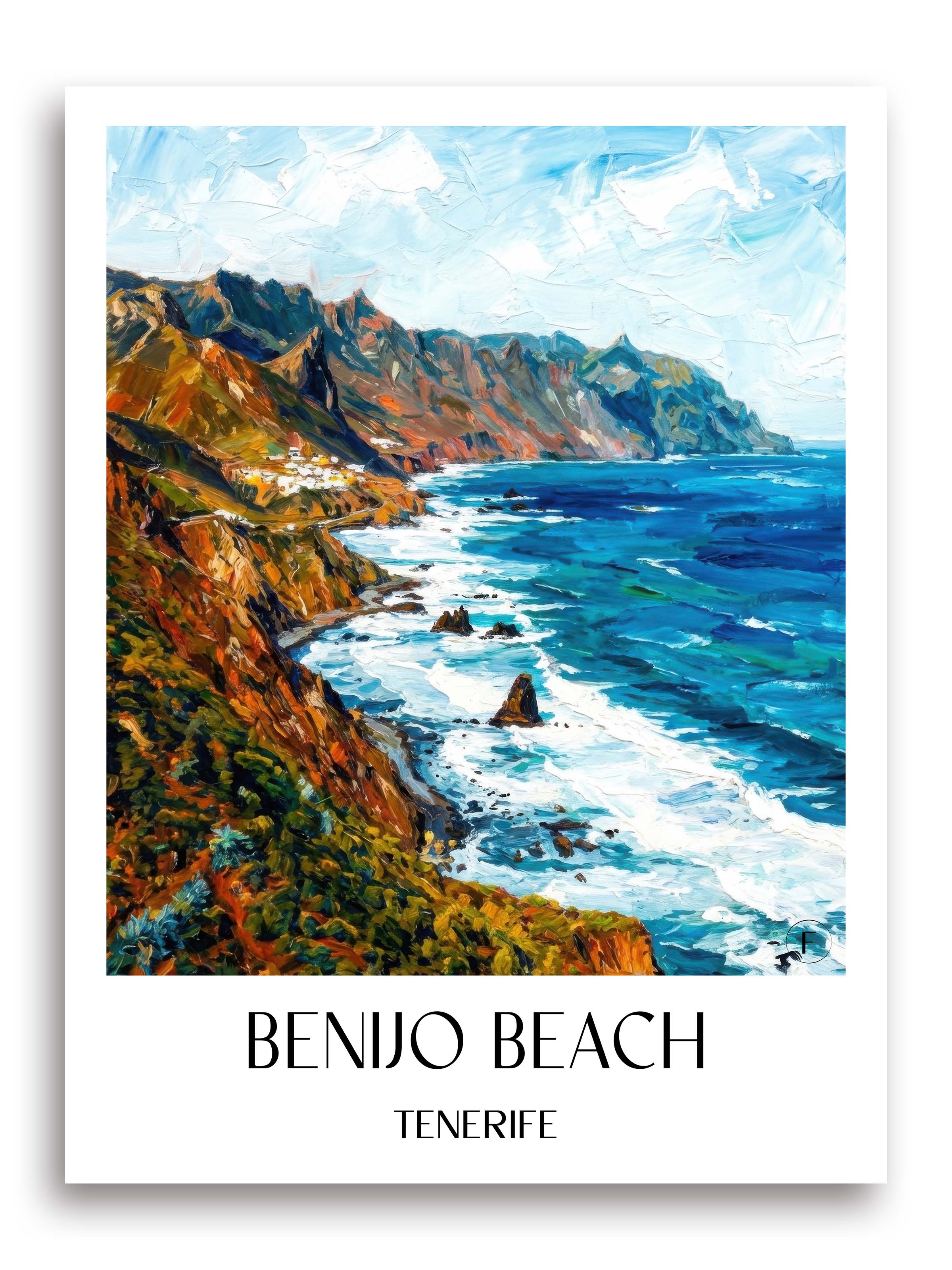 Playa de Benijo Poster - Teneriffa - Spanien Kunstdruck - Ölgemälde von A4 bis A1 - favplace