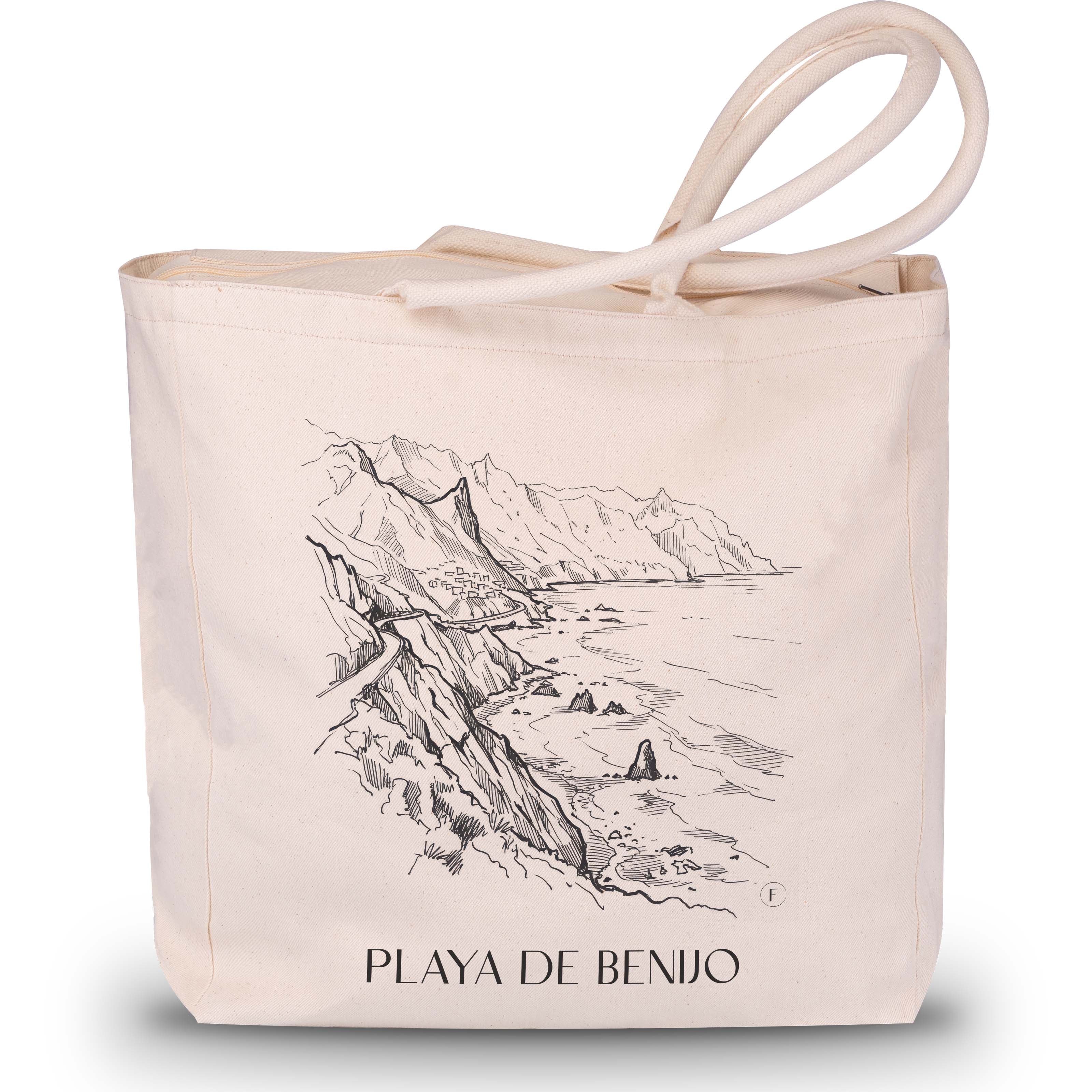 playa-de-benijo-teneriffa-spanien-einkaufstasche-skizze