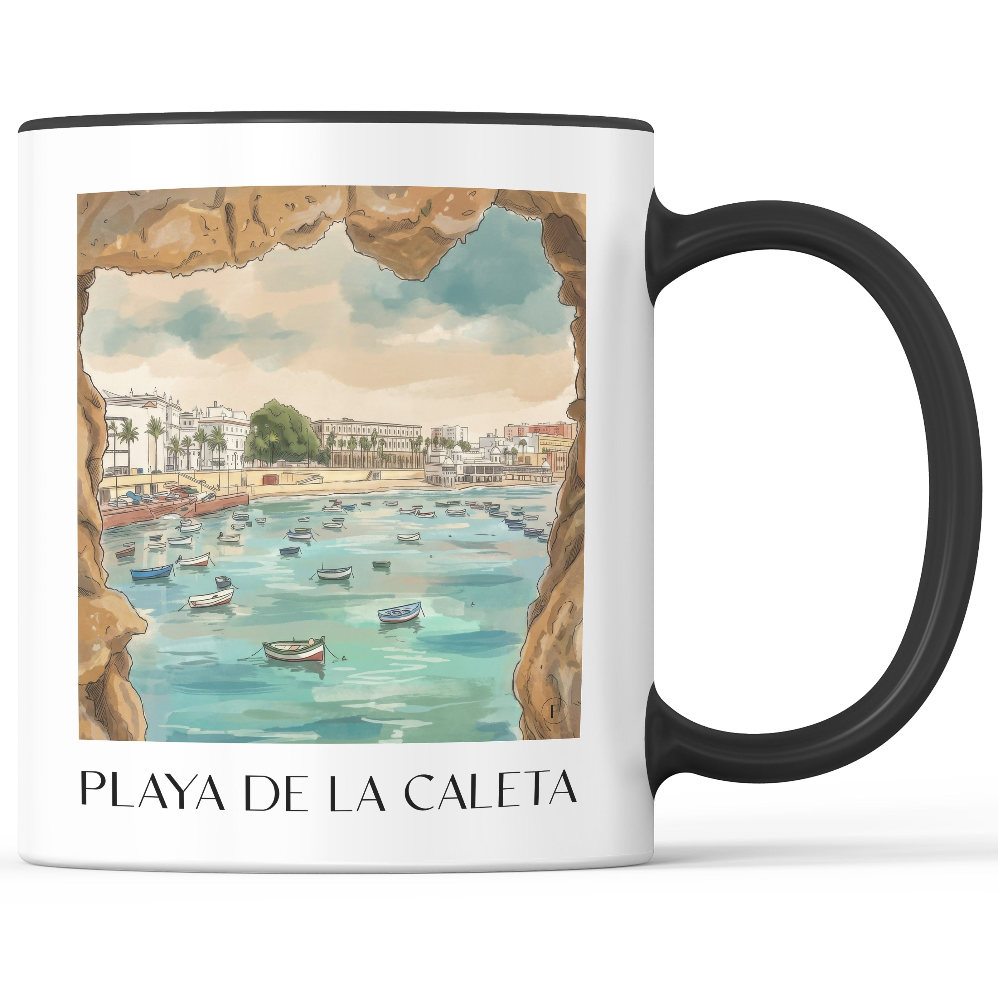 playa-de-la-caleta-cádiz-spanien-kaffeebecher-aquarell