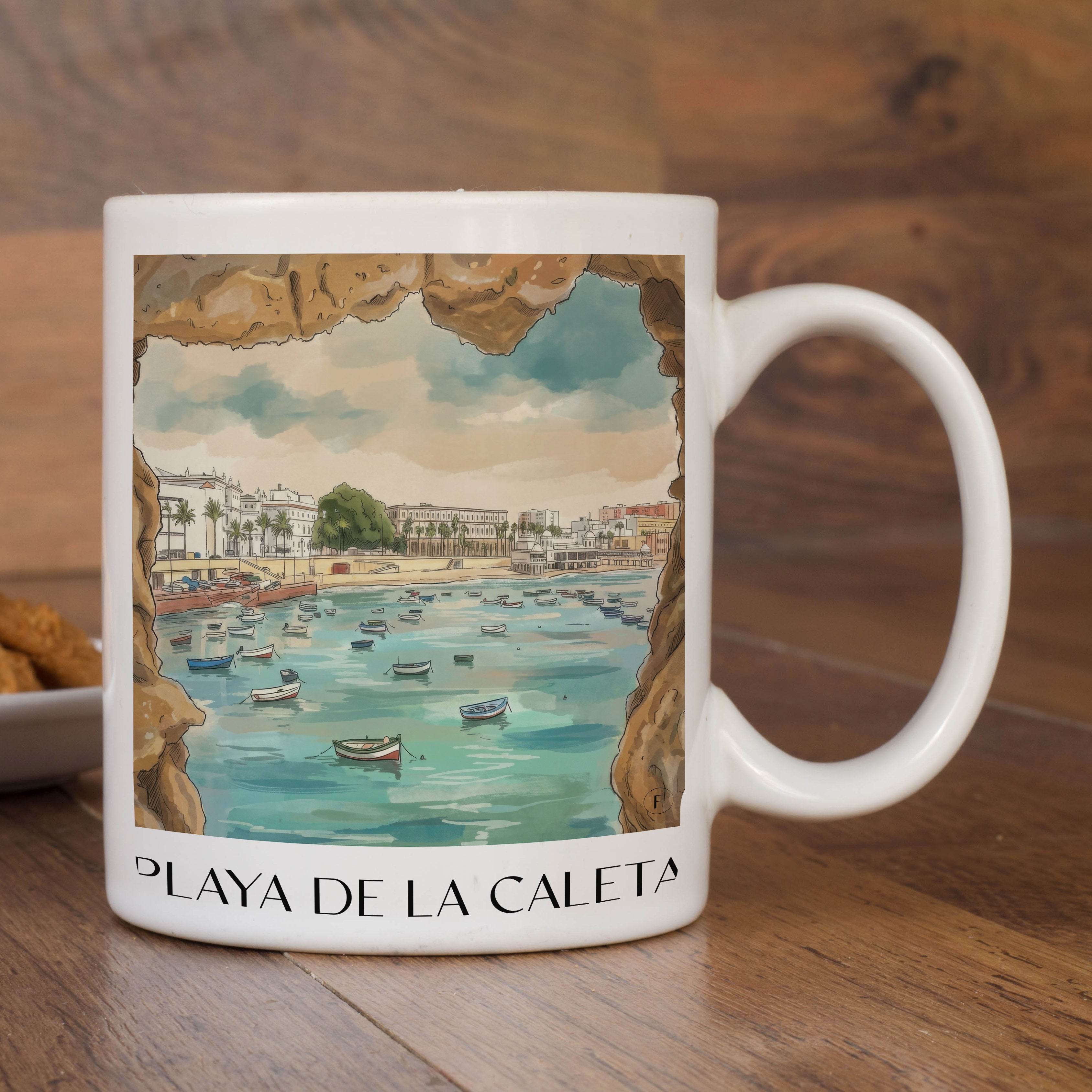 playa-de-la-caleta-cádiz-spanien-kaffeebecher-aquarell