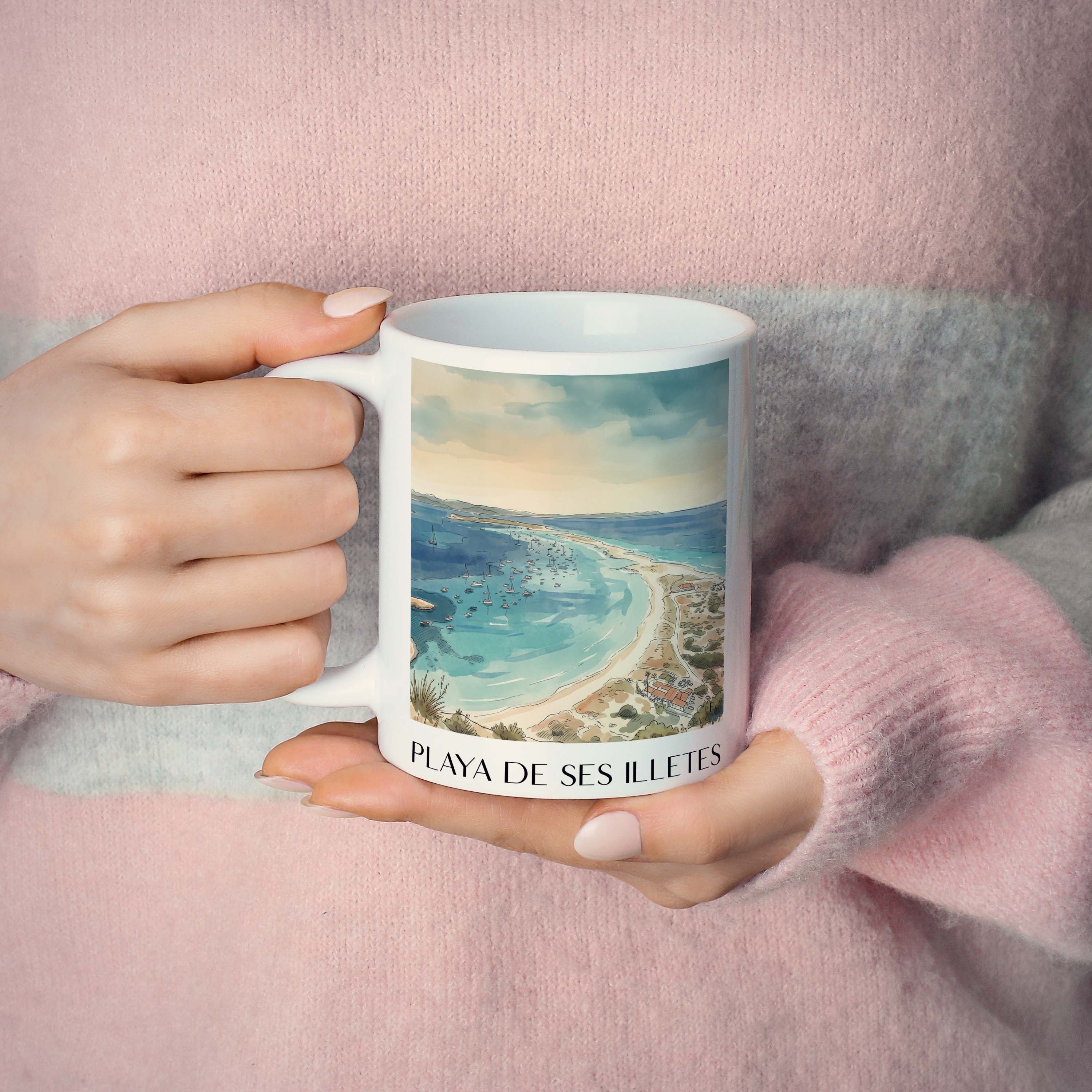 playa-de-ses-illetes-formentera-spanien-kaffeebecher-aquarell