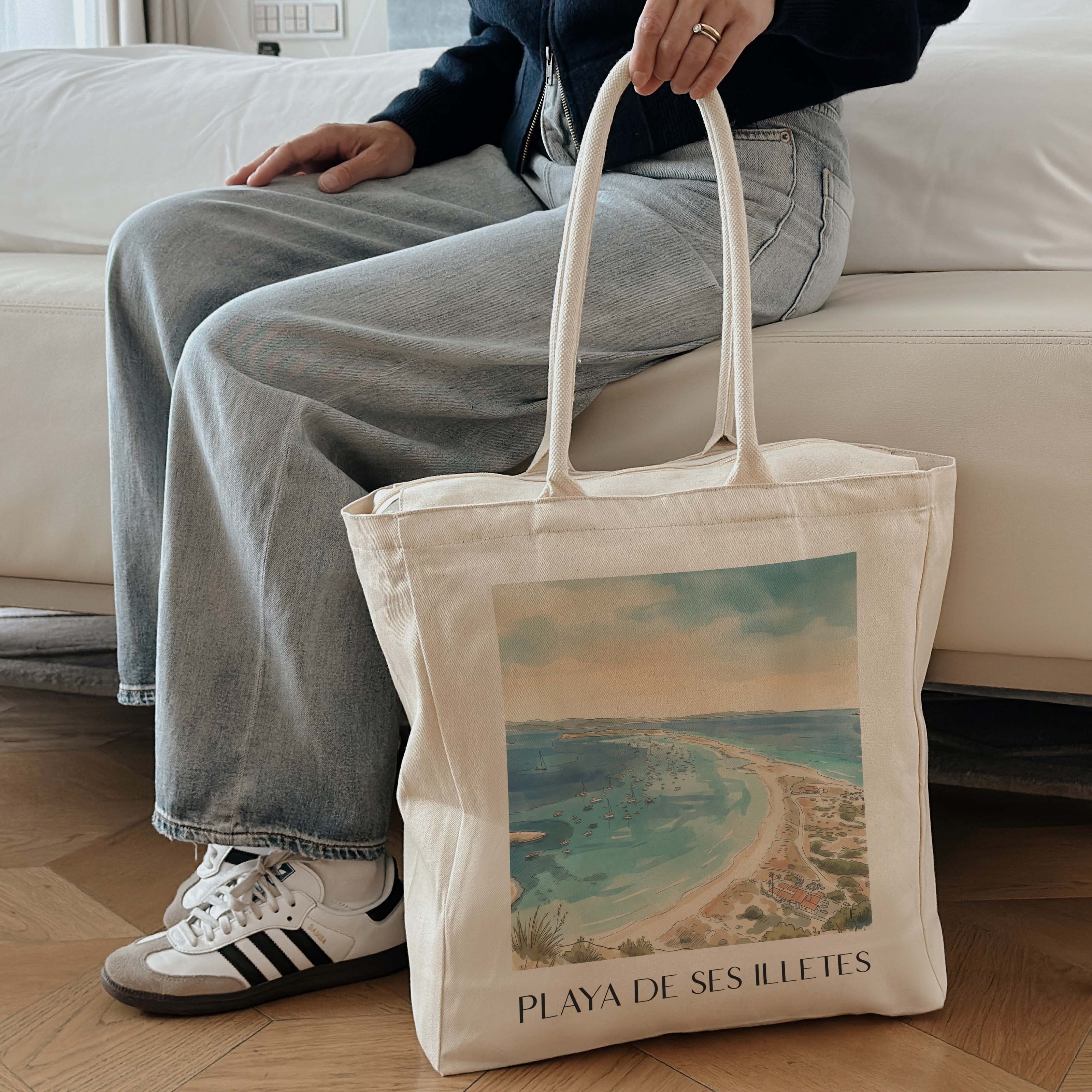 playa-de-ses-illetes-formentera-spanien-einkaufstasche-aquarell