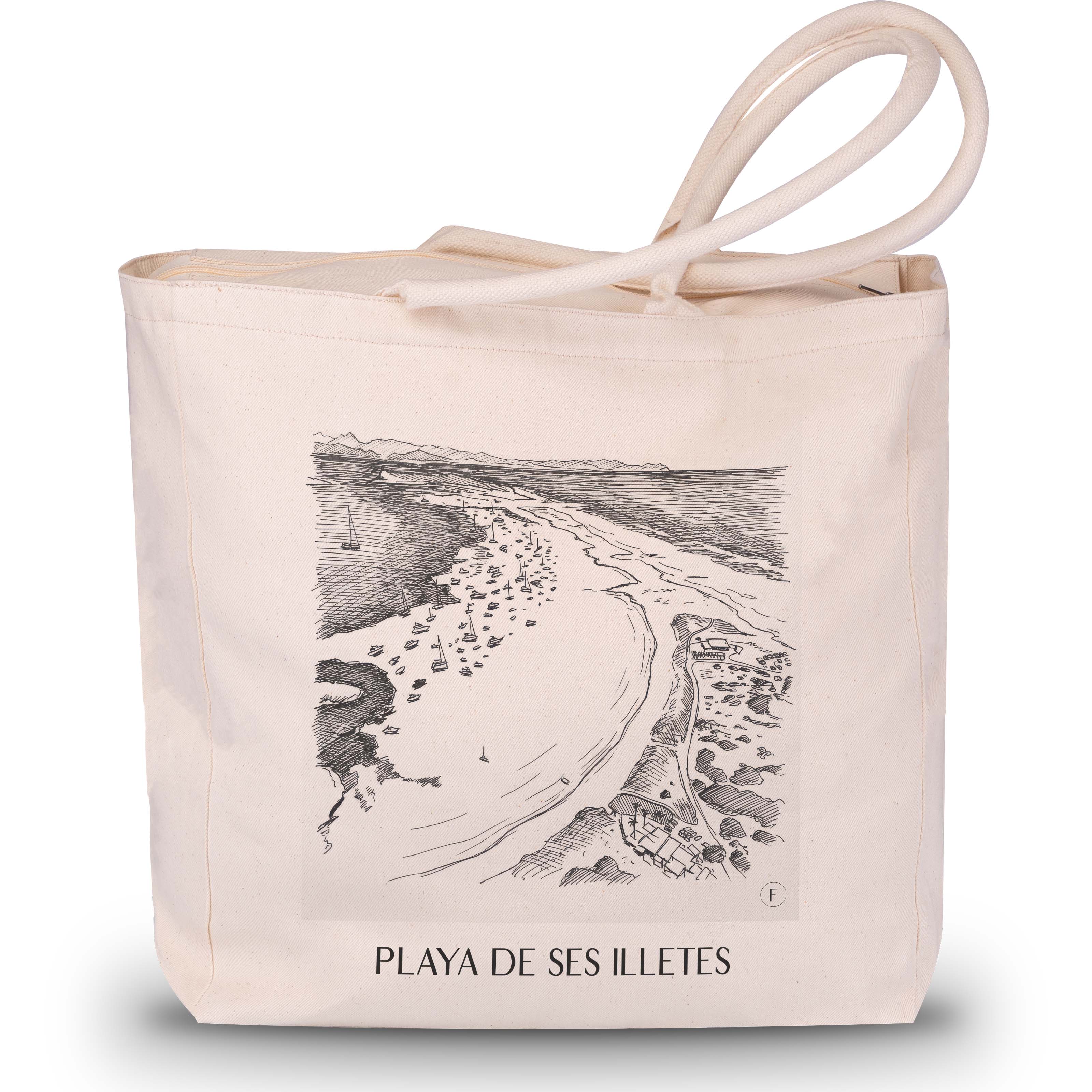 playa-de-ses-illetes-formentera-spanien-einkaufstasche-skizze