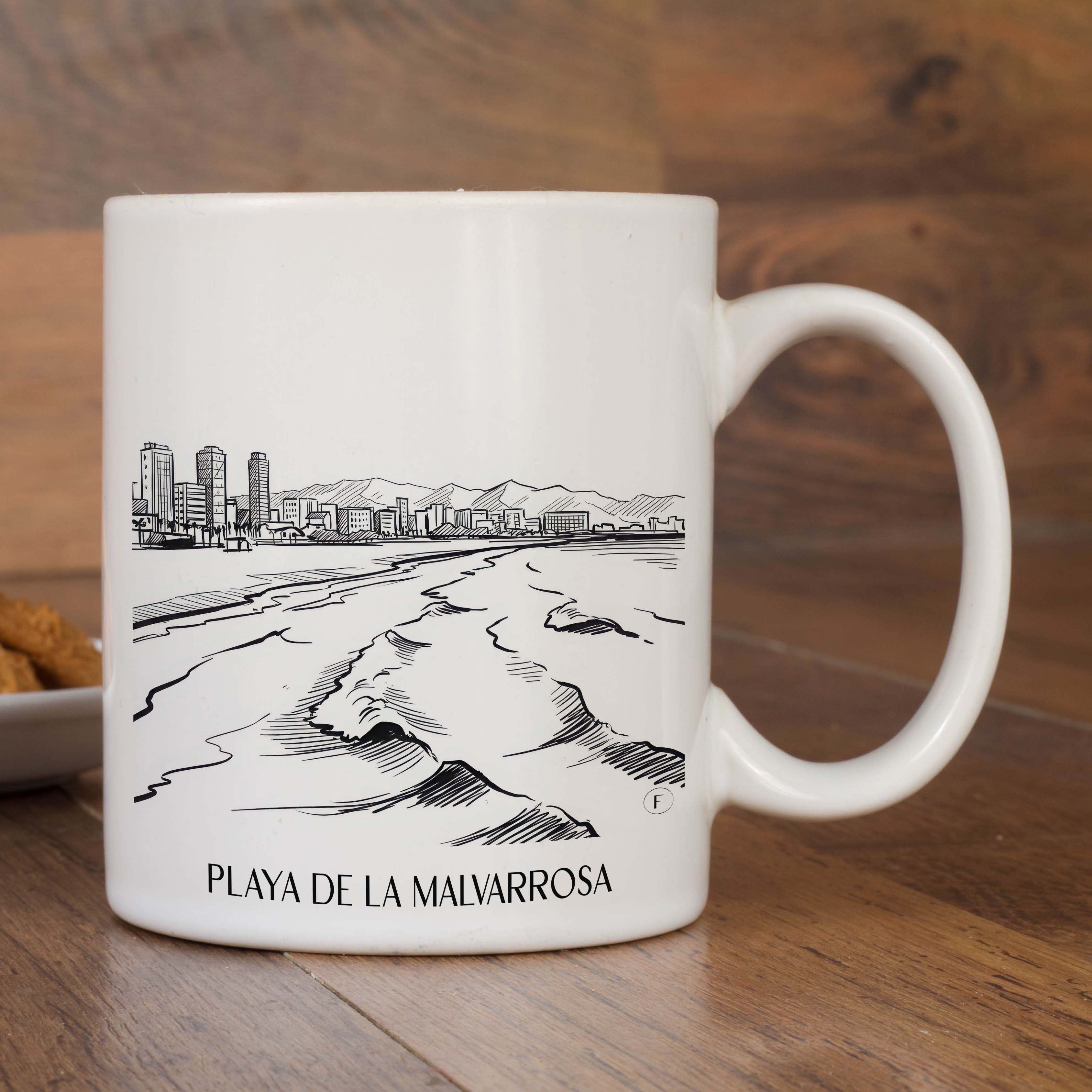playa-de-la-malvarrosa-valencia-spanien-kaffeebecher-skizze