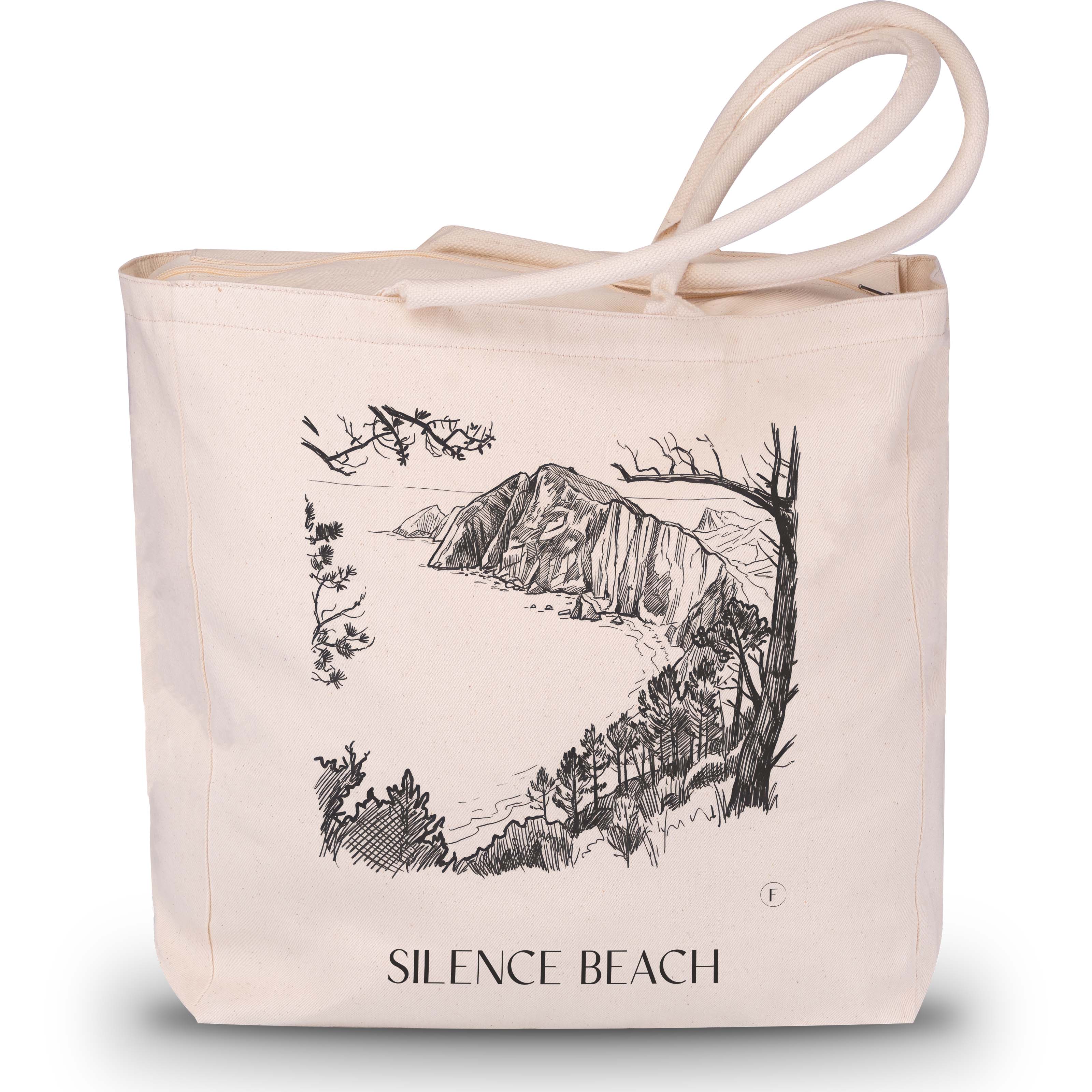 Playa del Silencio Shopping Tasche - Cudillero - Spanien Tote Bag - Einkaufstasche im Skizze Stil - favplace