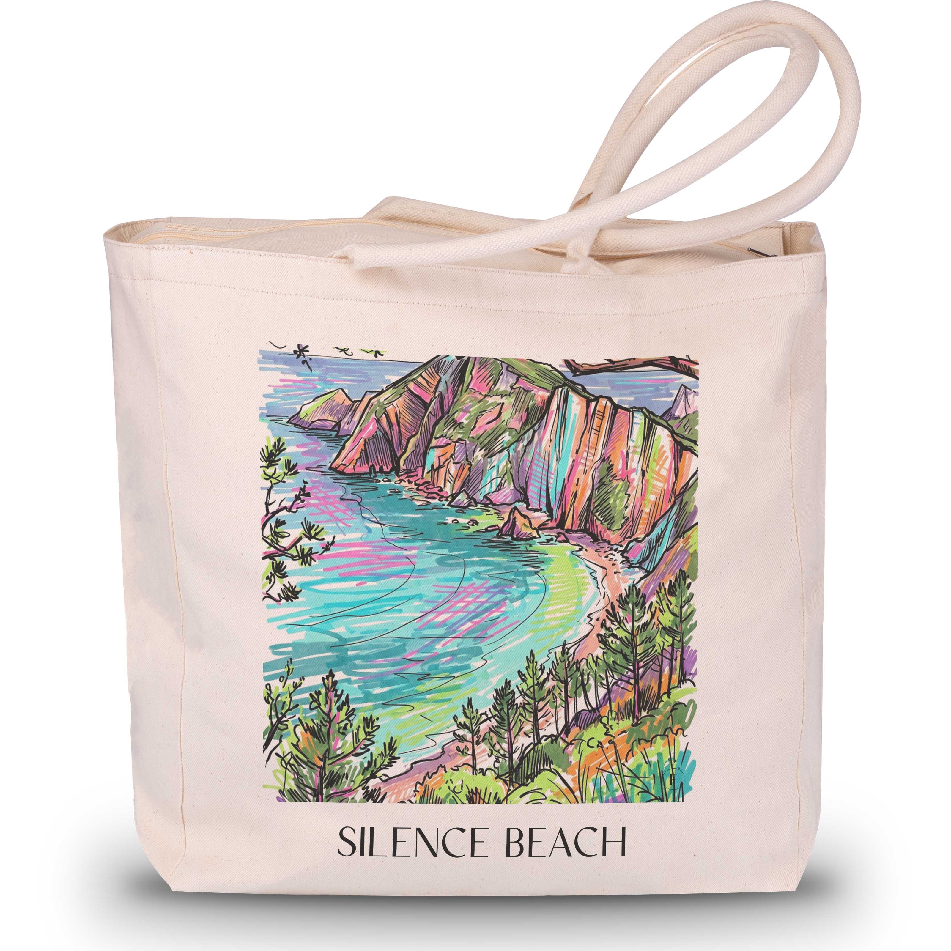 Playa del Silencio Shopping Tasche - Cudillero - Spanien Tote Bag - Einkaufstasche im Tag Graffiti Stil - favplace