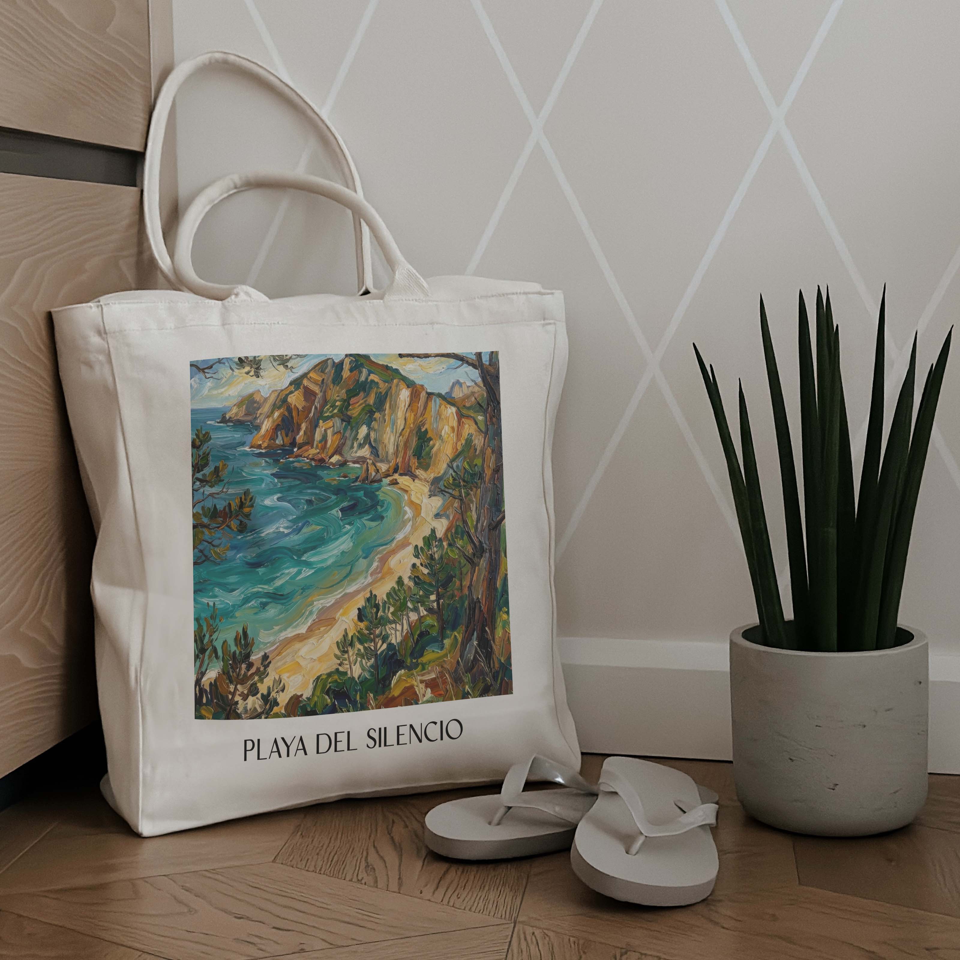 playa-del-silencio-cudillero-spanien-einkaufstasche-oil-painting-oelgemaelde