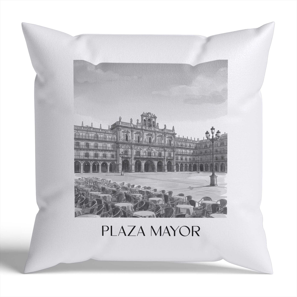 plaza-mayor-salamanca-spanien-kissenbezug-aquarell-schwarz-weiss