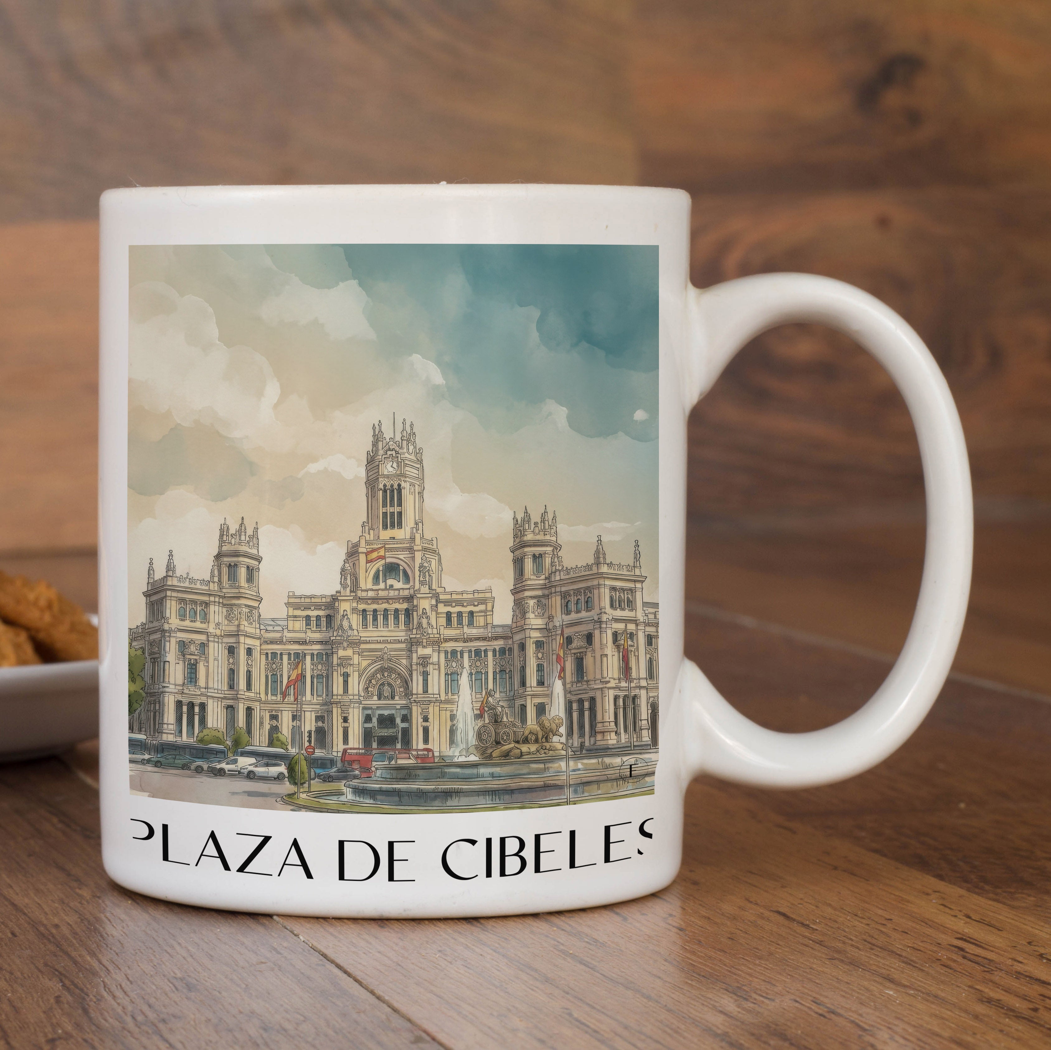 plaza-de-cibeles-madrid-spanien-kaffeebecher-aquarell
