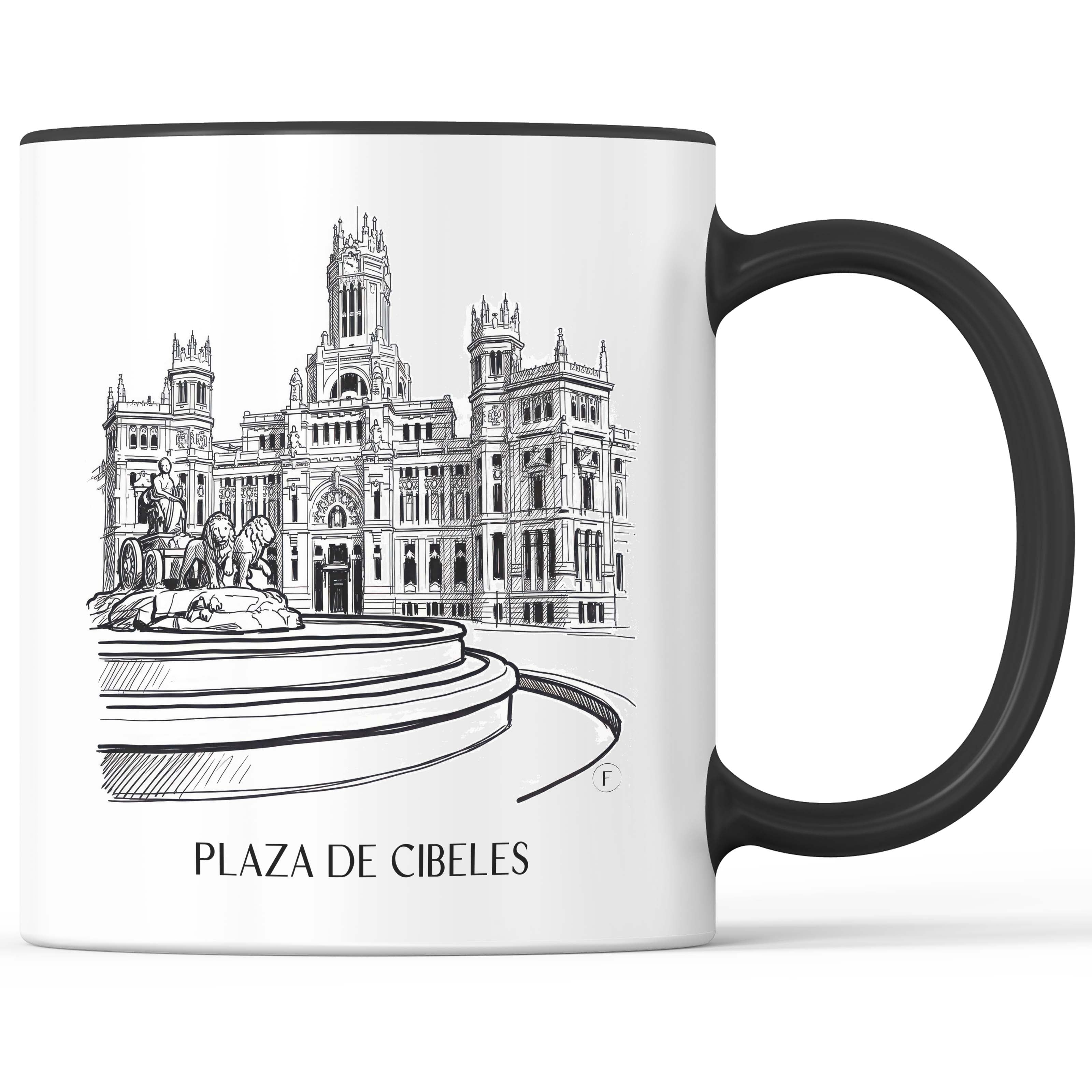 plaza-de-cibeles-madrid-spanien-kaffeebecher-skizze